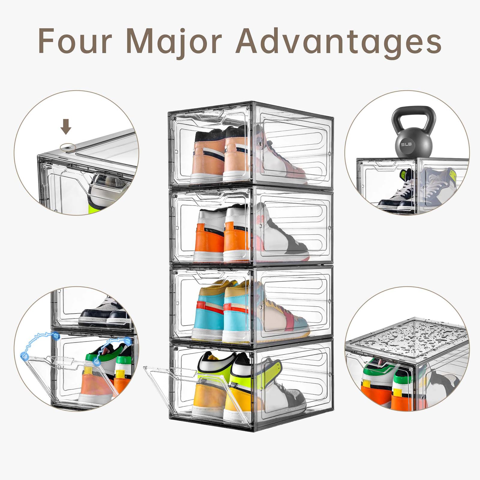 12 Pack Shoe Boxes Shoes Organizer (12 Count)
