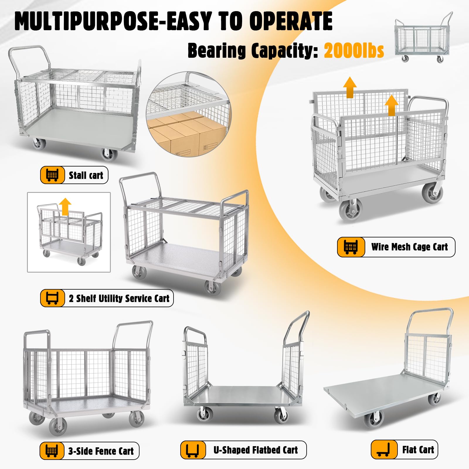 Platform Truck Cart with Cage