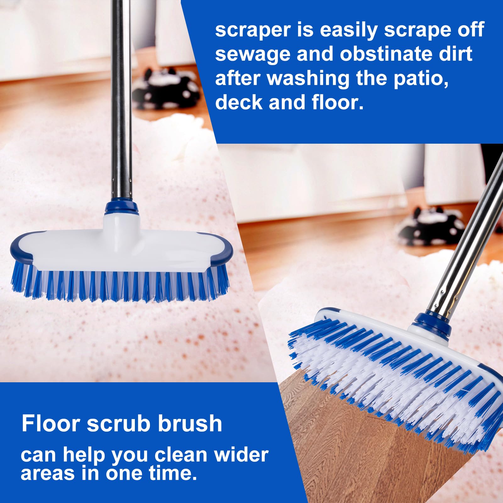 Floor Scrub Brush with Long Handle