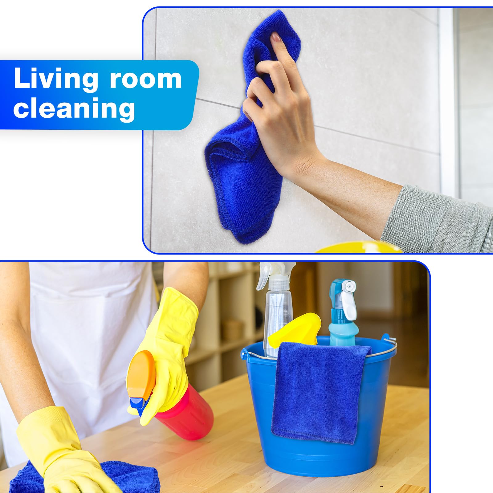 Microfiber Cleaning Cloths for Cars 16 x 16 Inch Ultra Absorbent Car Towels Drying Reusable Cleaning Supplies House Kitchen Window Microfiber Towel (60 Count)