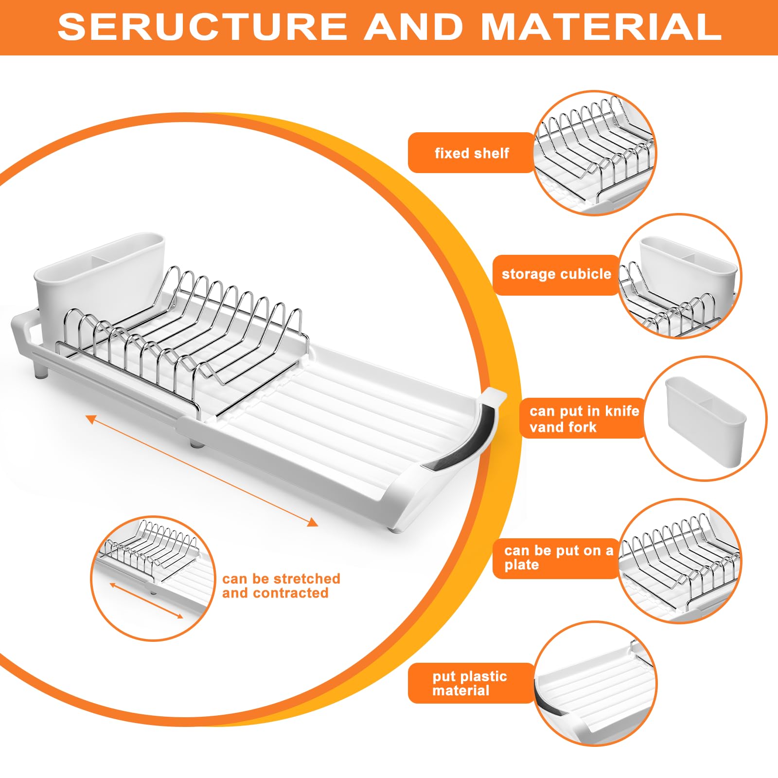 Dish Drying Rack Compact Expandable