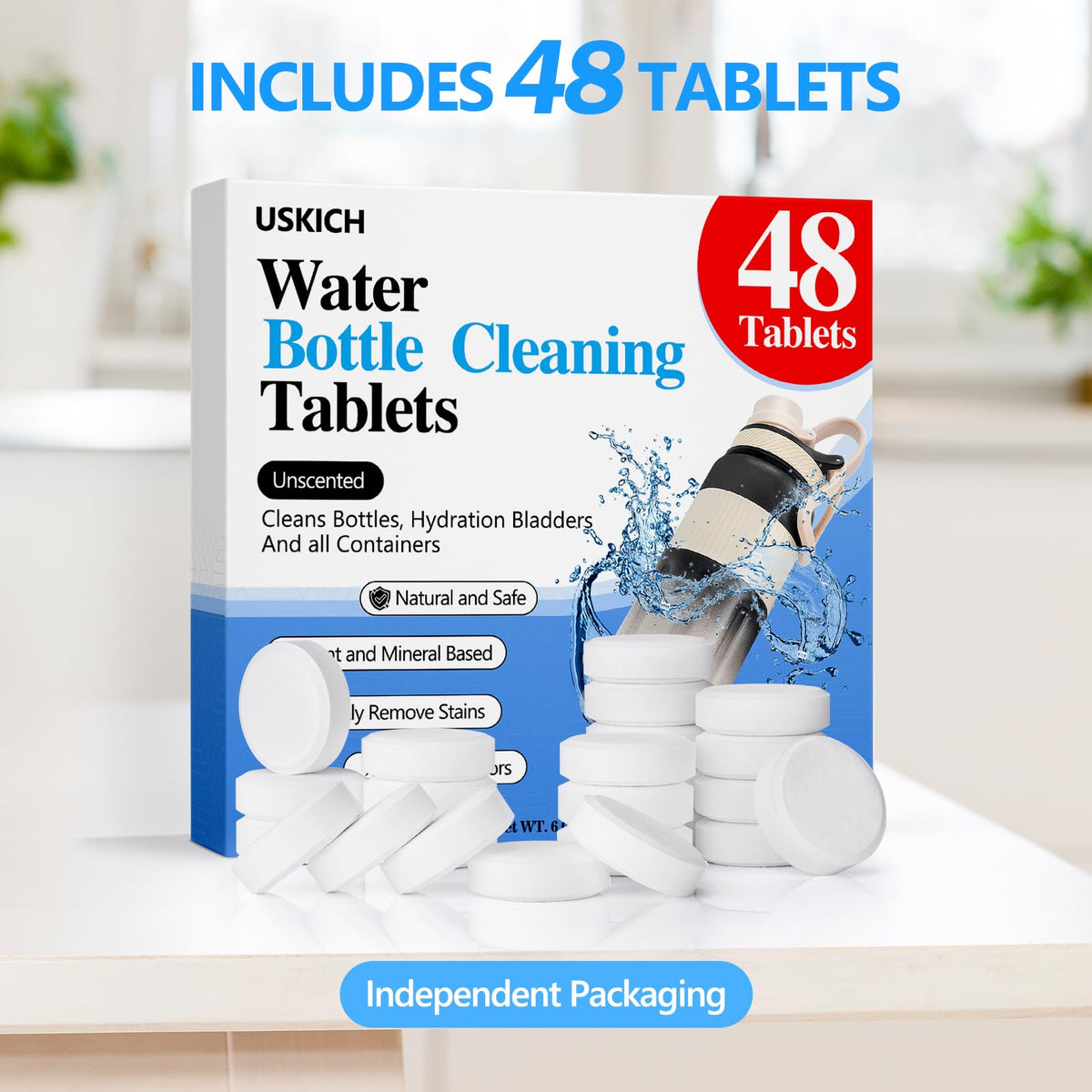48 Pack Water Bottle Cleaning Tablets (48 Count)