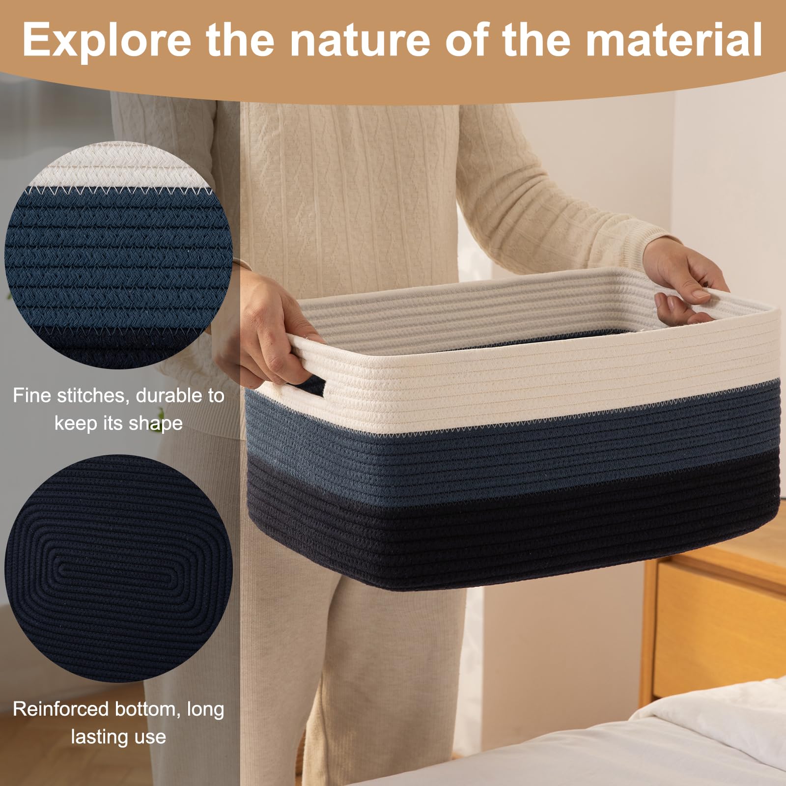 Large Storage Basket for Organizing (2 Count)