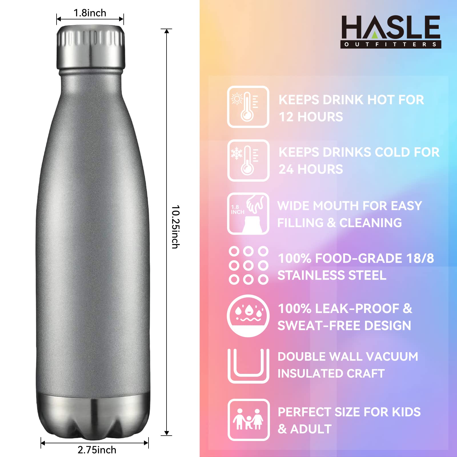 17oz Stainless Steel Water Bottles Bulk