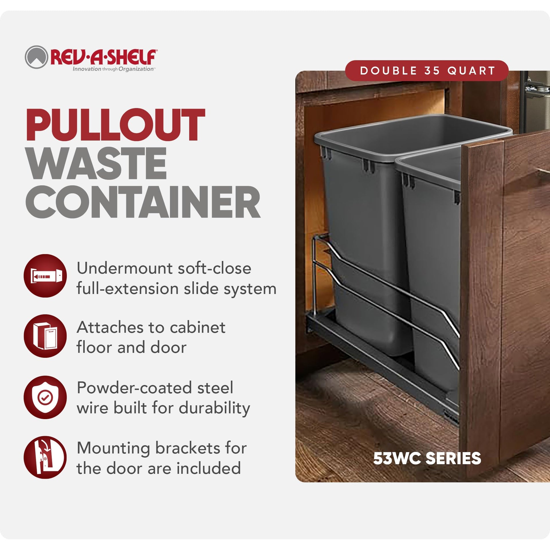 Double Pullout Trash Can w
