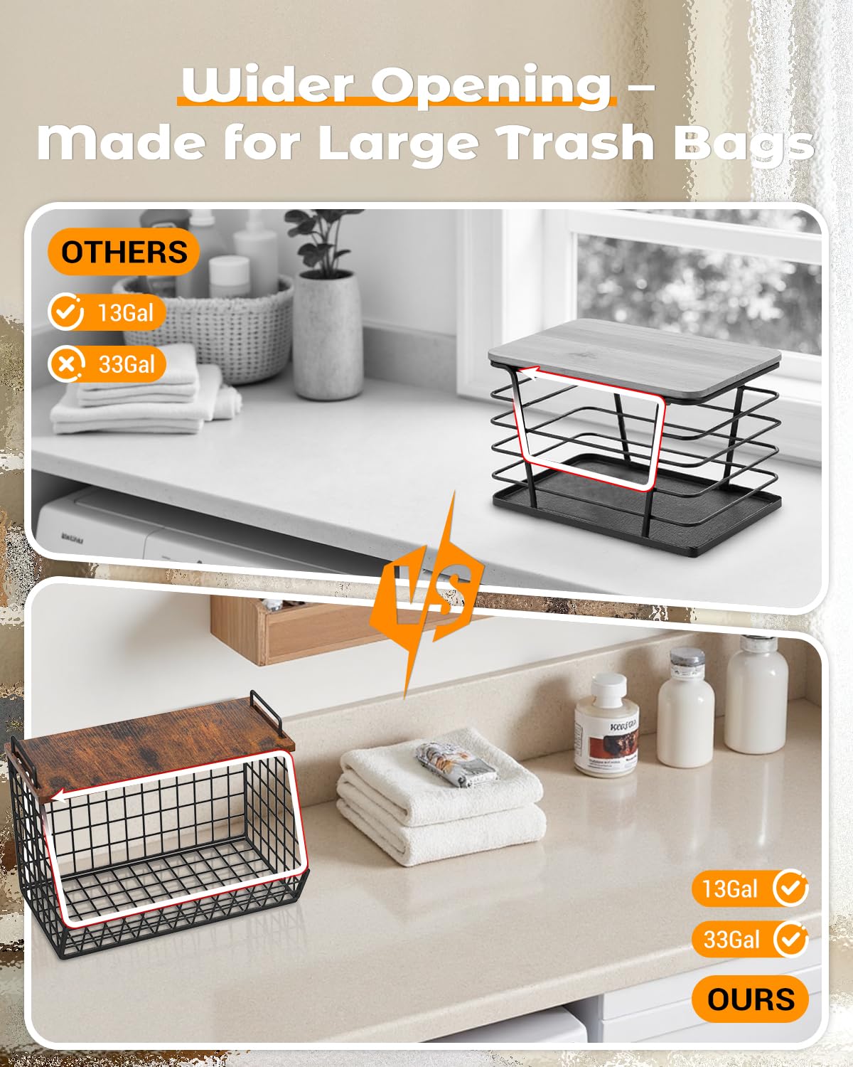 Extra Large Trash Bag Holder Under Sink