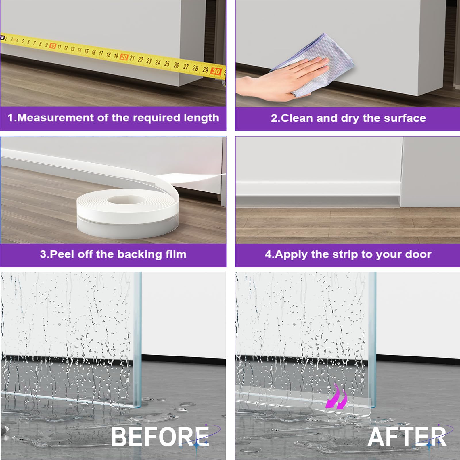 Weather Stripping Door Seal Strip for Gaps (32.8 Foot)