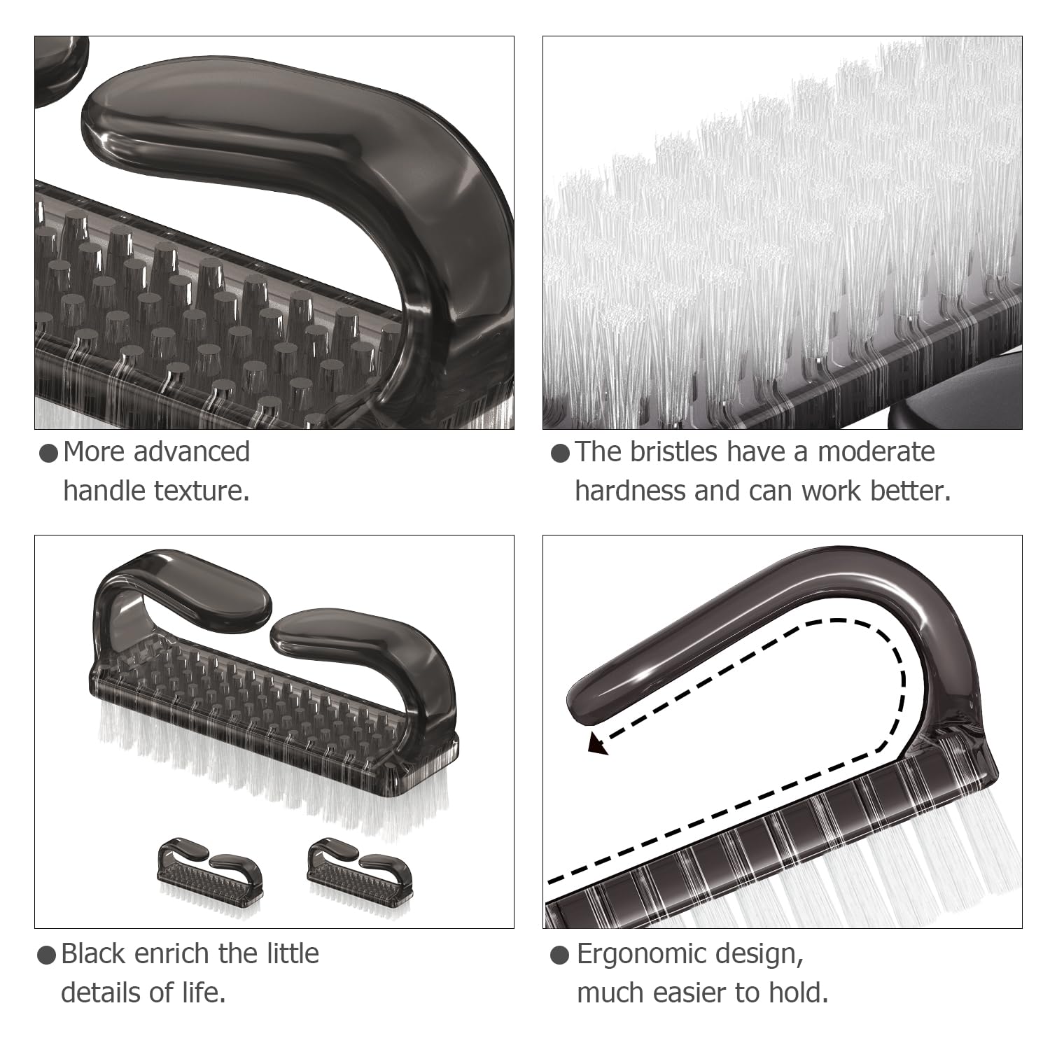 Handle Grip Nail Brush (4 Count)