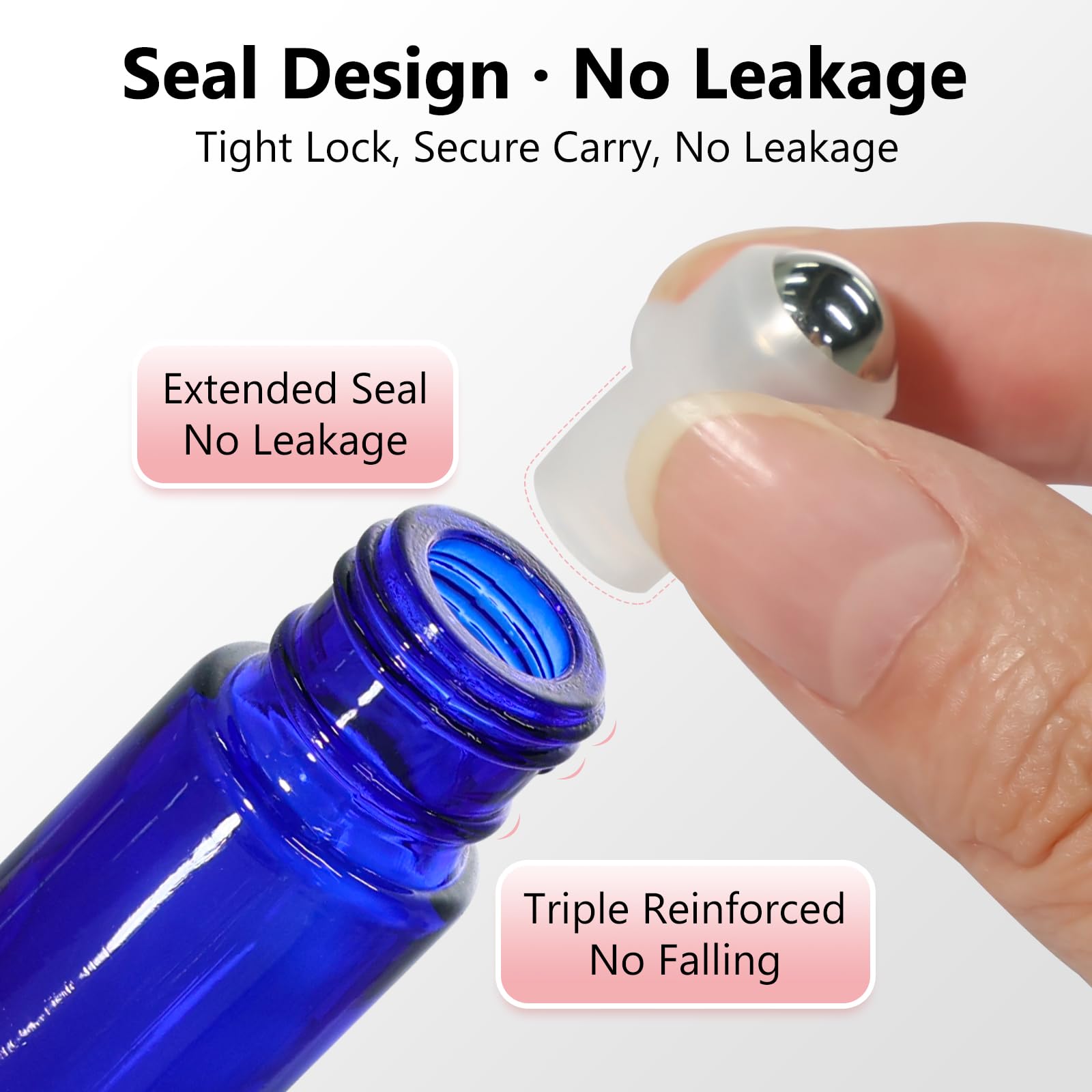 10ml Blue Glass Roller Rottles for Essential Oils (54 Count)