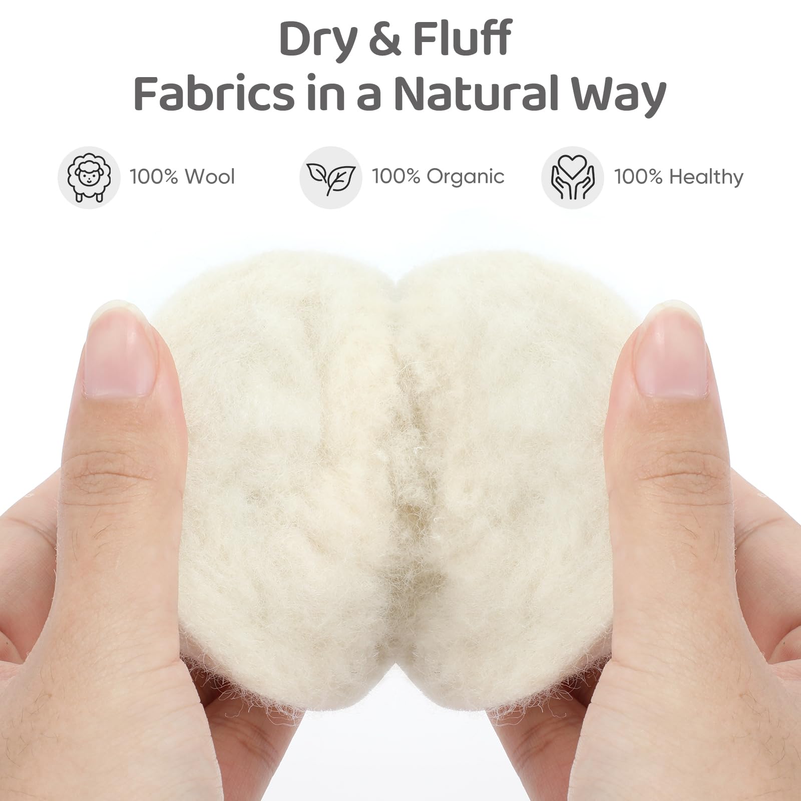 Wool Dryer Balls 6 Pack (6 Count)