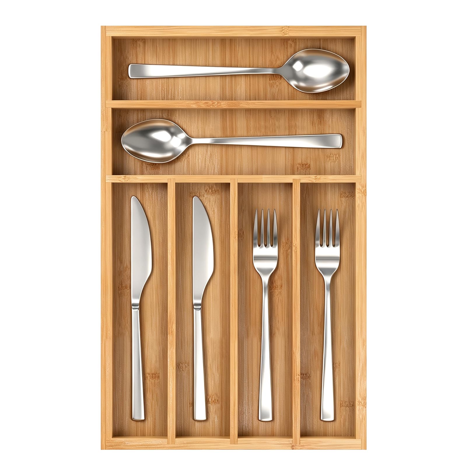 Bamboo Silverware Drawer Organizer