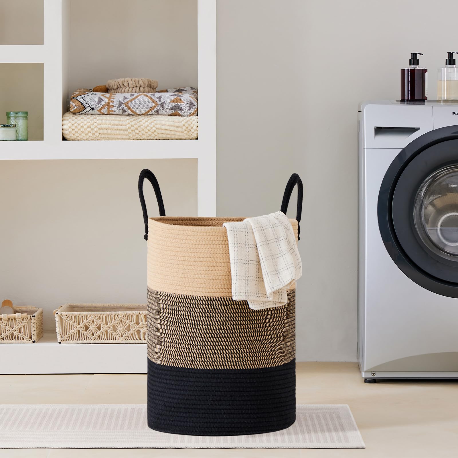 72L Tall Woven Laundry Basket Hamper