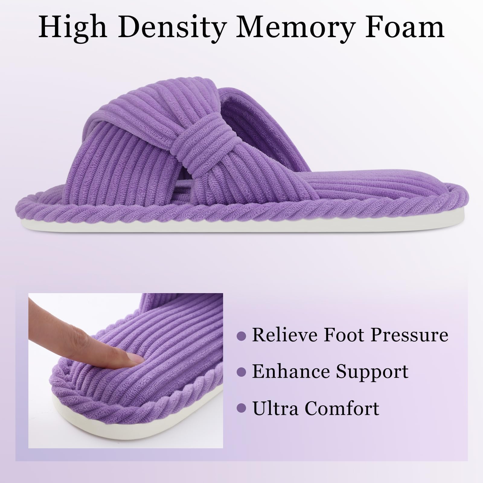 Summer House Slippers for Women Corduroy Open Toe Indoor Slippers