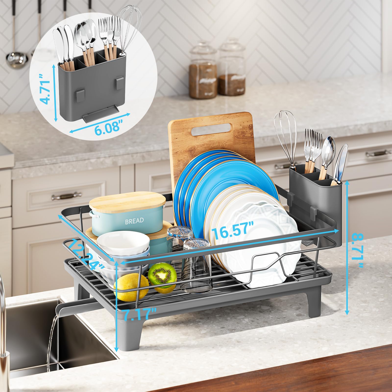 Urakify Dish Drying Rack for Kitchen Counter