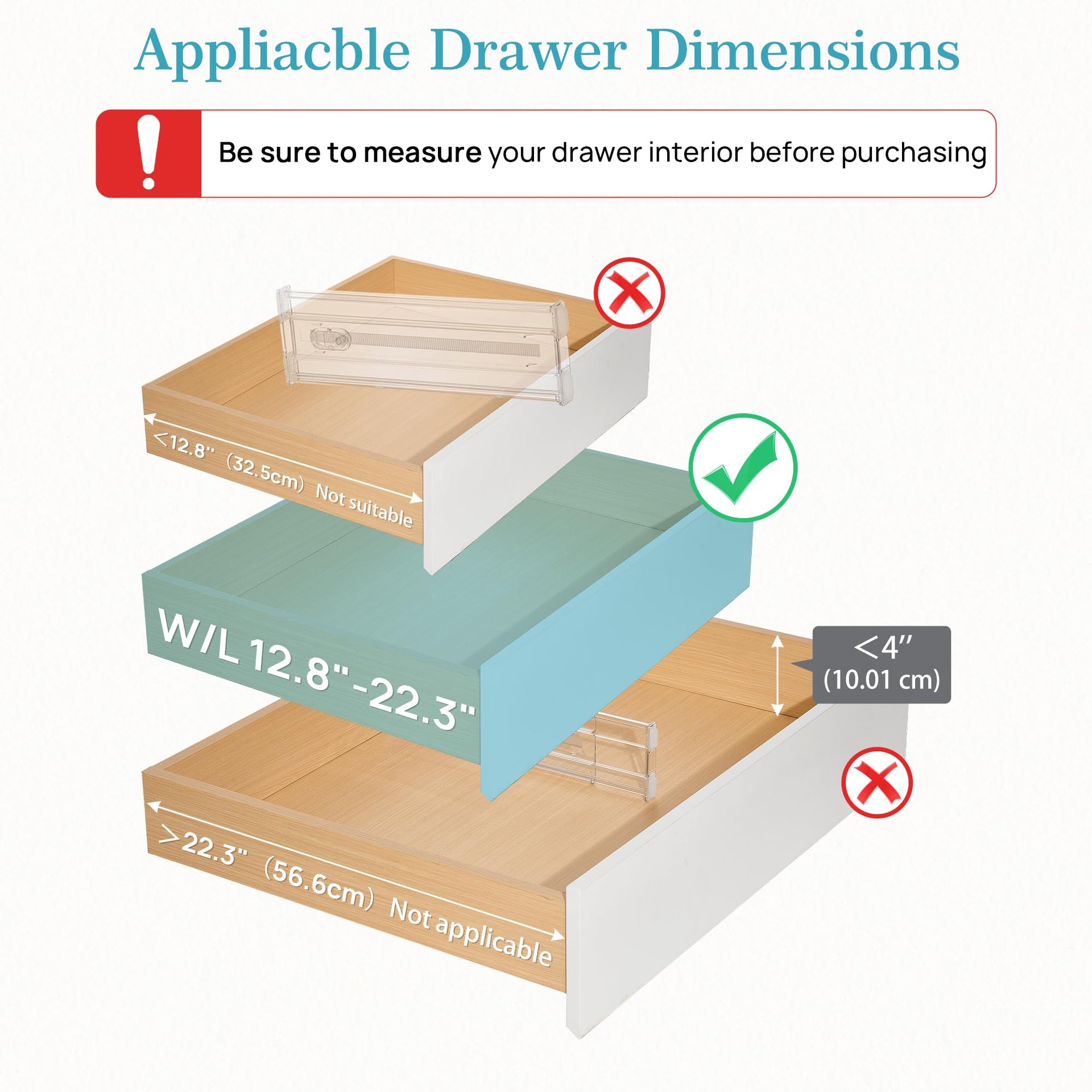 4" Regular Upgrade Drawer Dividers for Clothes (8 Count)