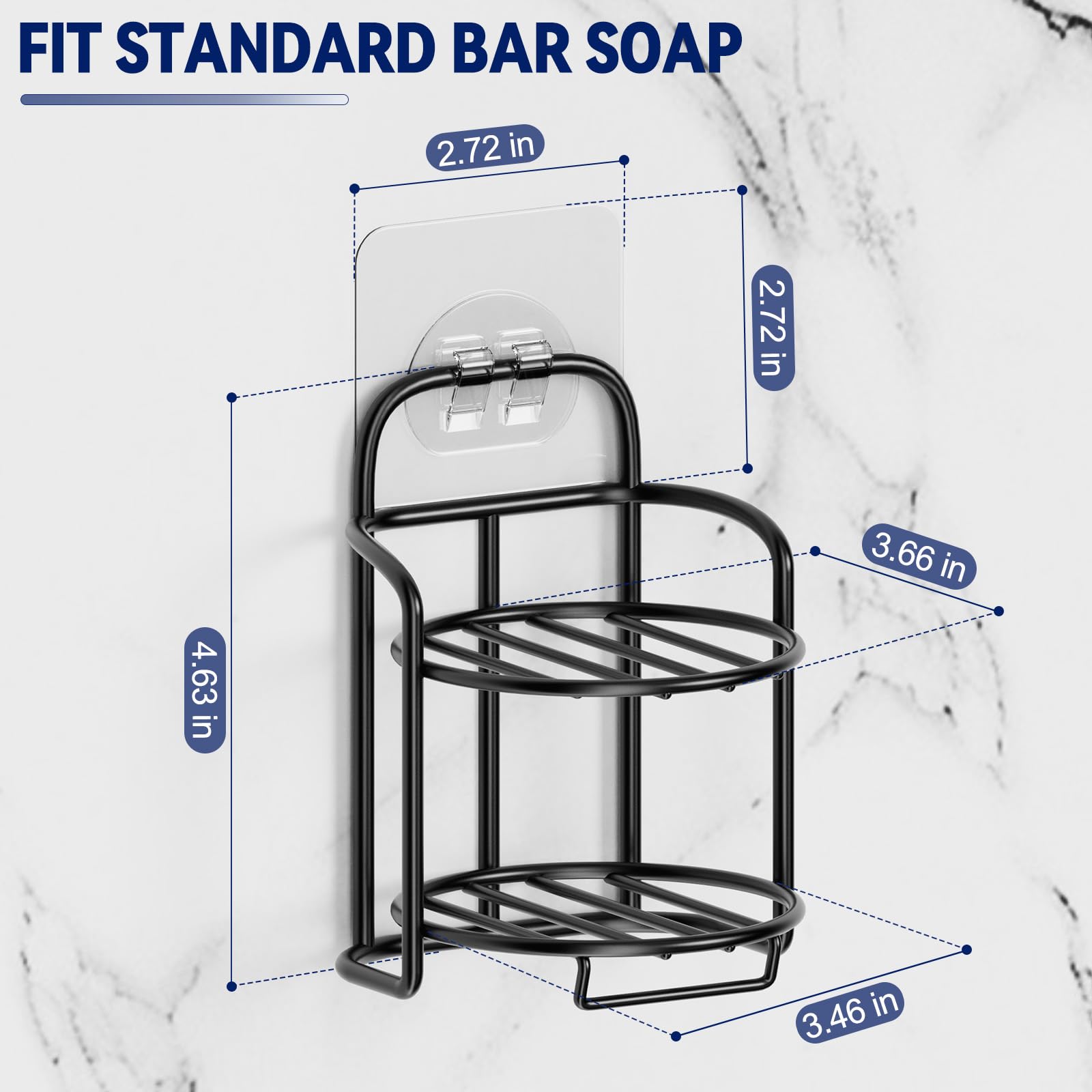 2 Tier Shower Soap Shampoo Bar Holder (2 Count)