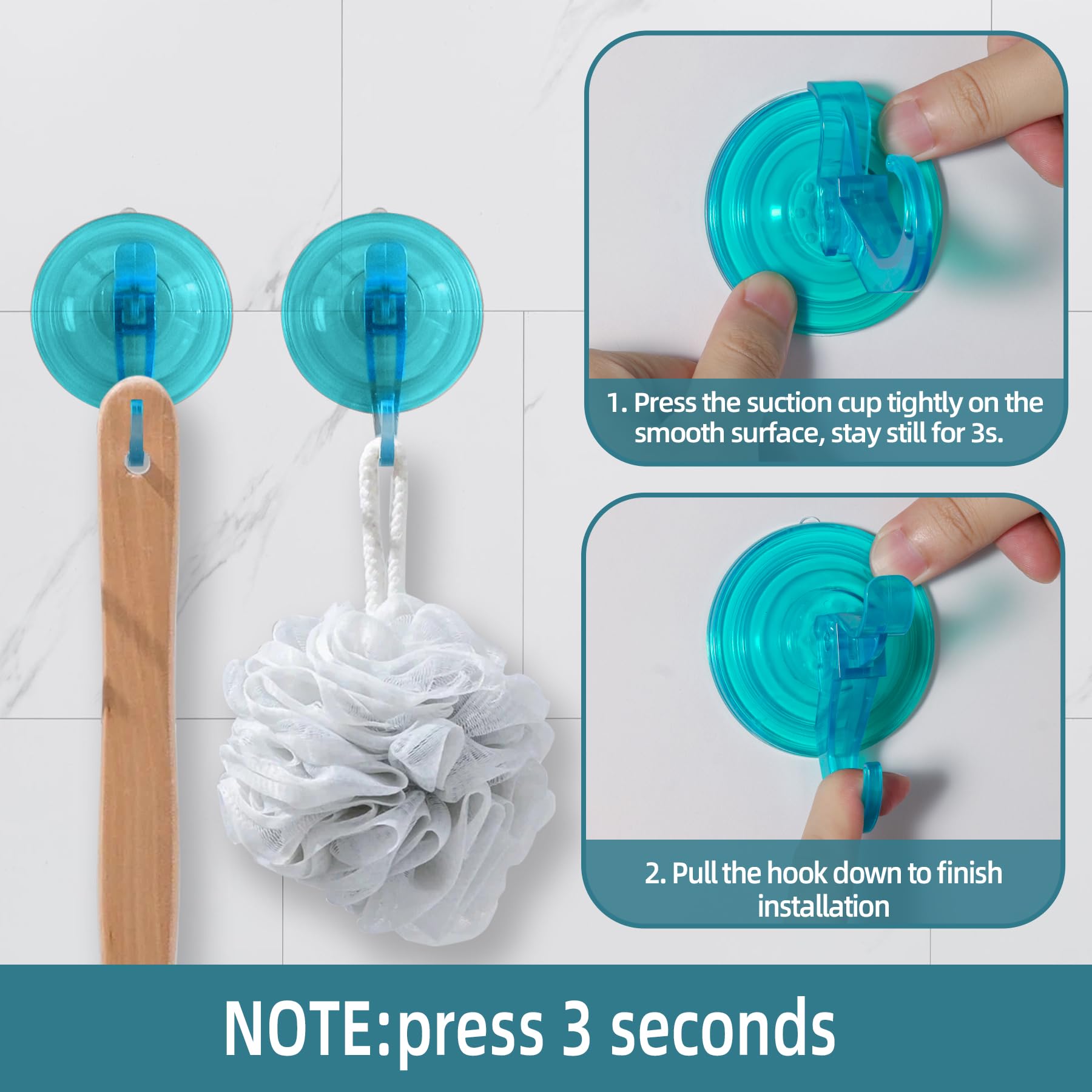 3 Pack Suction Cup Hooks (3 Count)