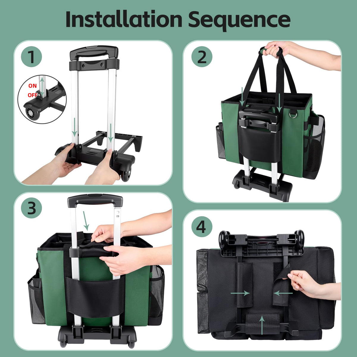 Large Rolling Cleaning Caddy Bag with Wheels