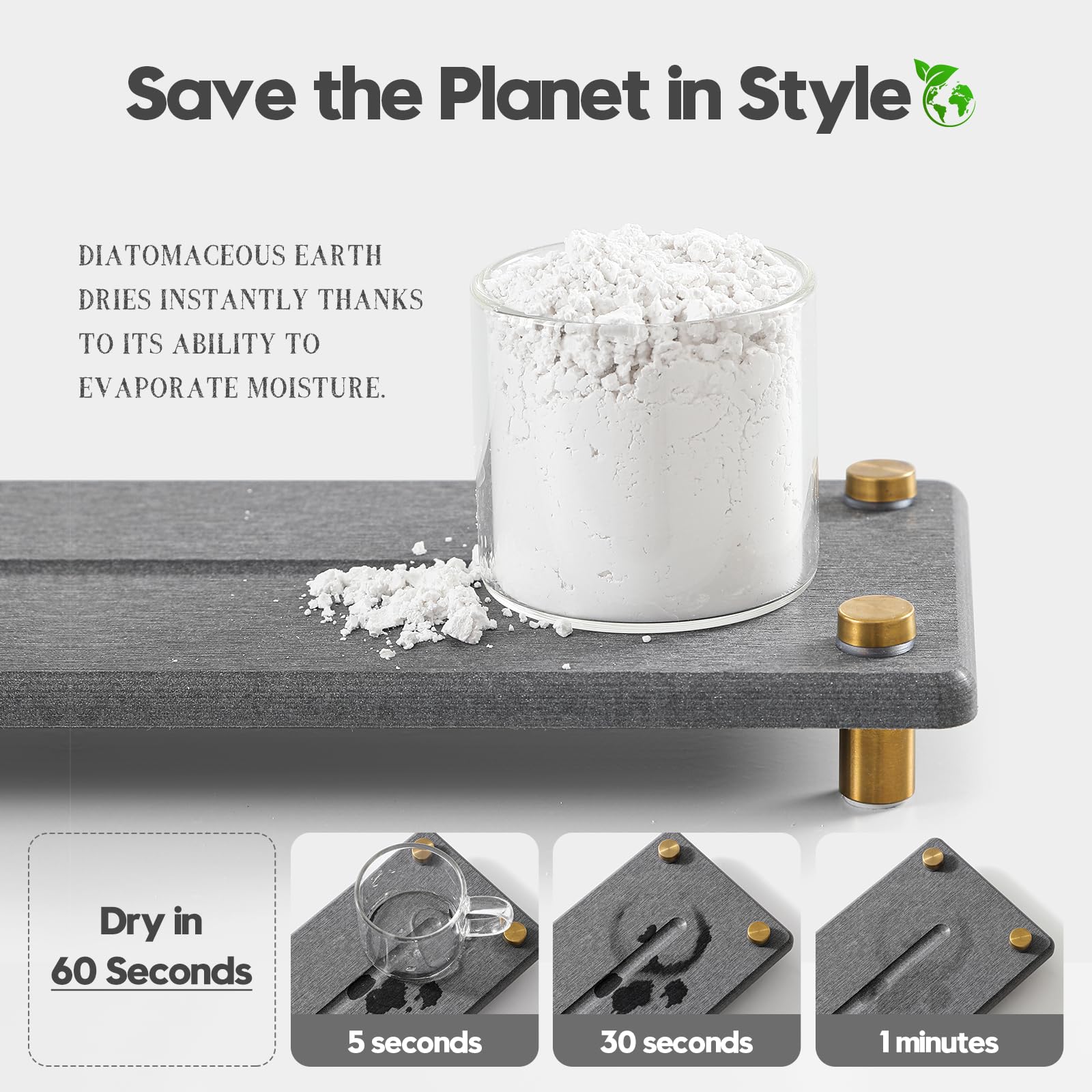Kitchen Sink Caddy Water Absorbing Stone Drying Tray