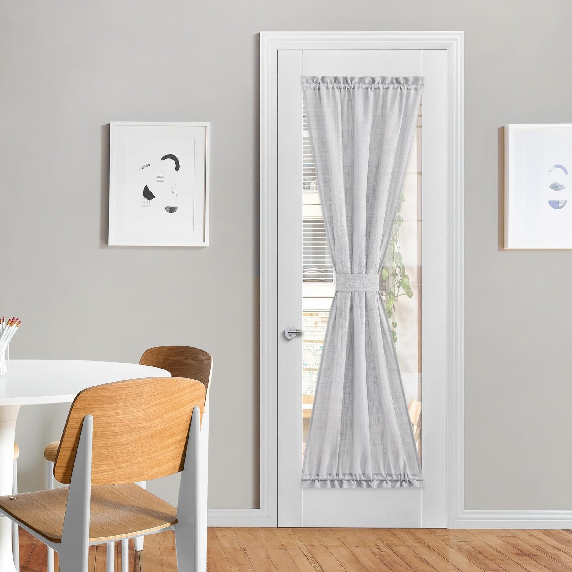 Light Grey Sidelight Curtains for Front Door