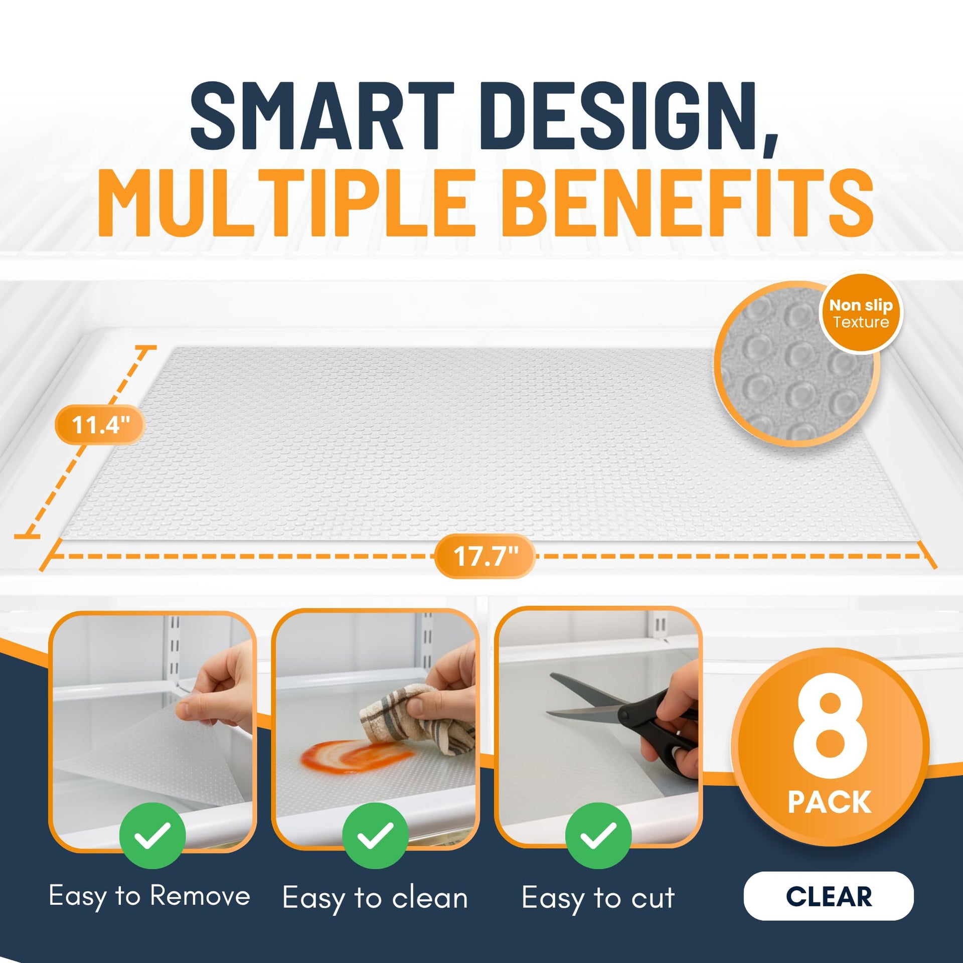 Refrigerator Liners for Shelves (11.2 Sq Ft)