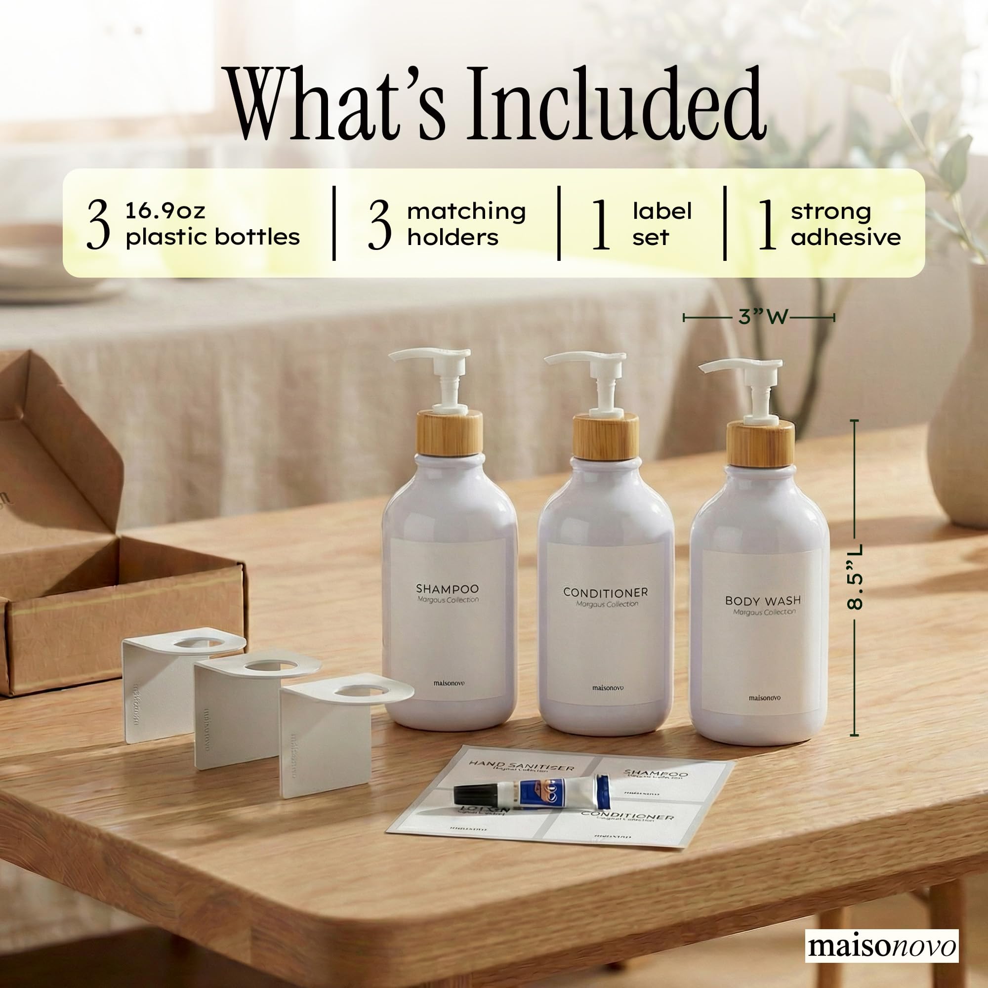 Shampoo and Conditioner Dispenser (3 Count)