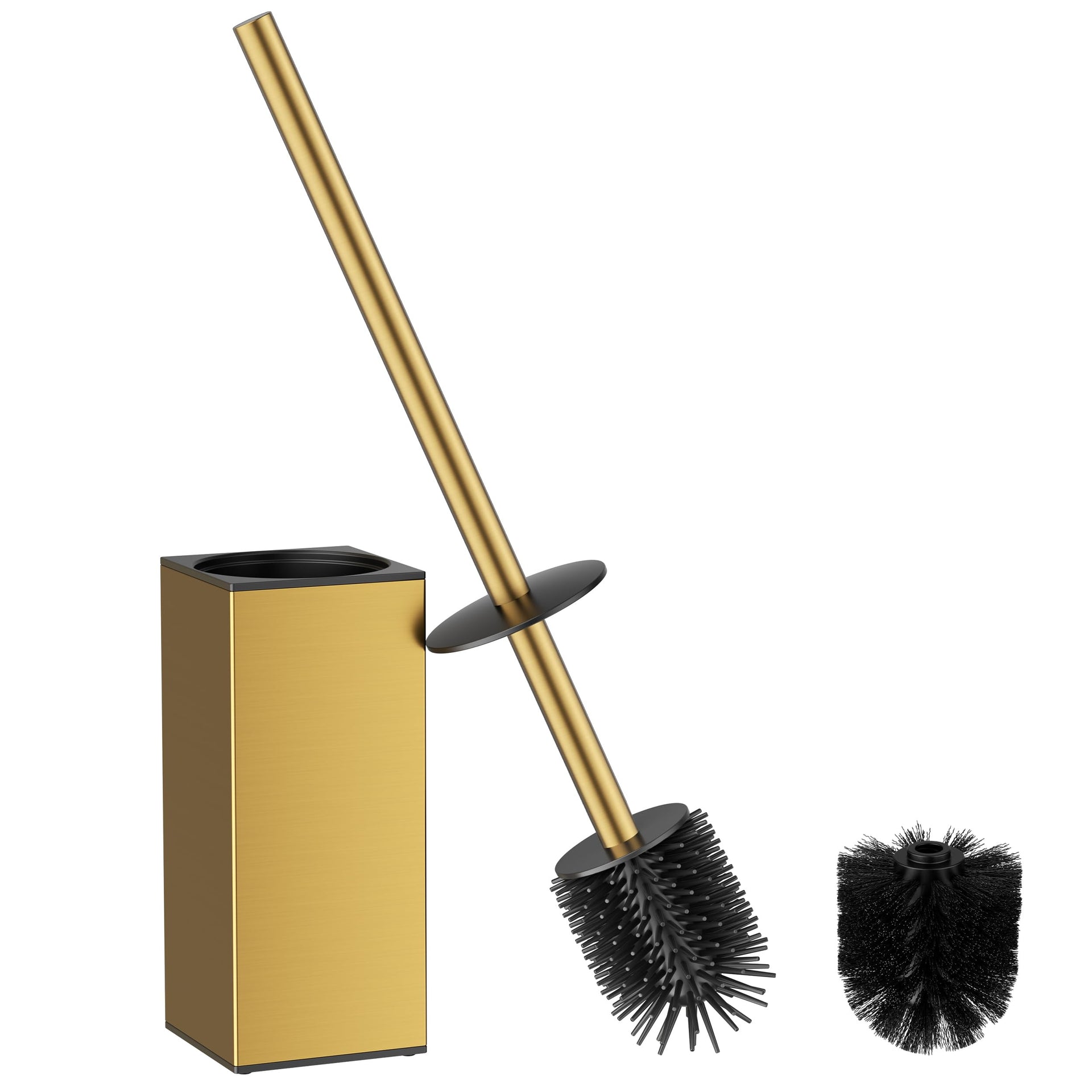 Stainless Steel Toilet Bowl Brush Scrubber and Holder Set Medium