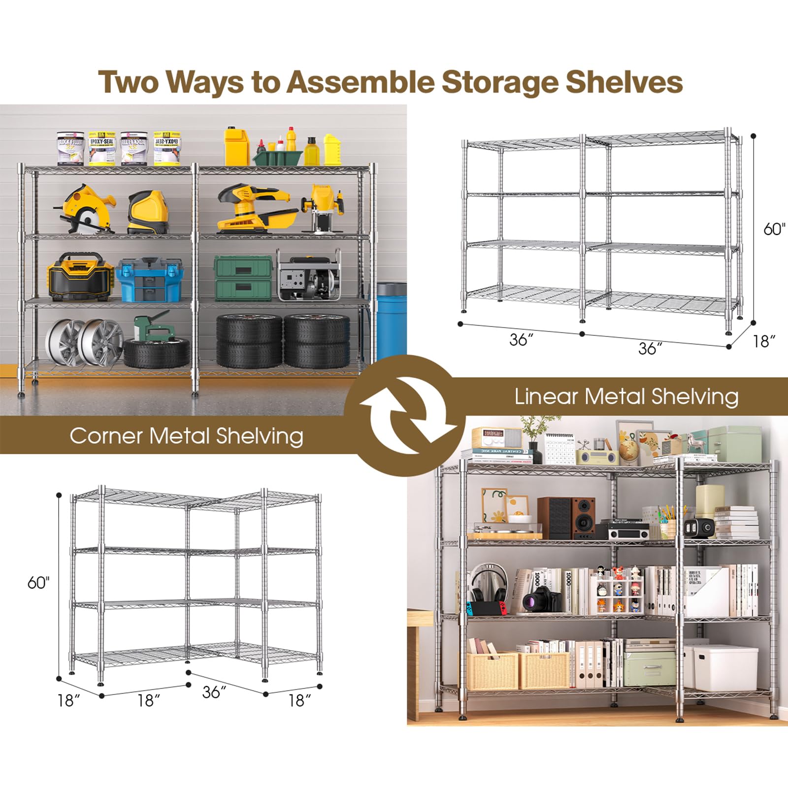 4 Tier Metal Shelving