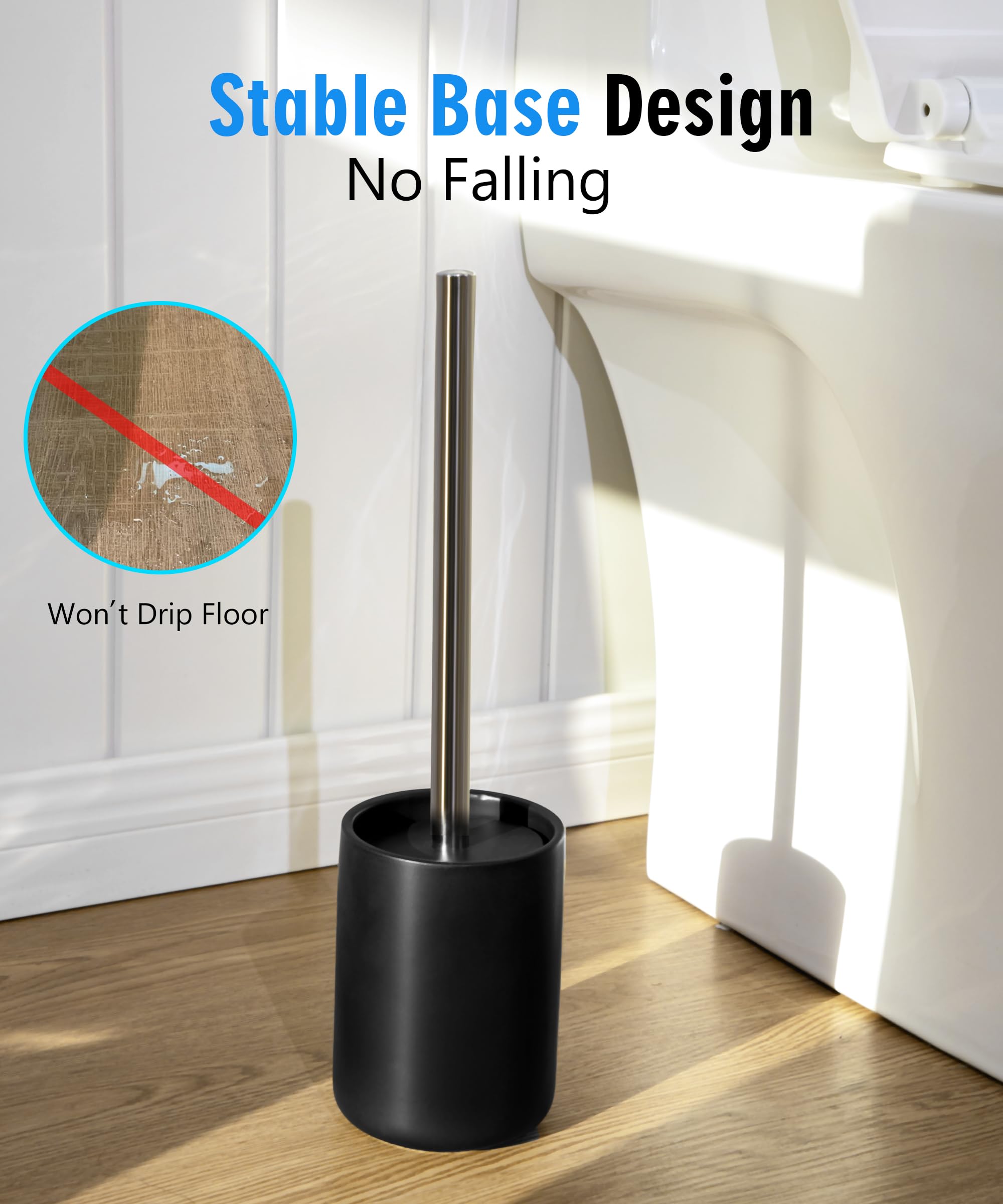 Ceramic Toilet Brush and Holder Set (3 Count)