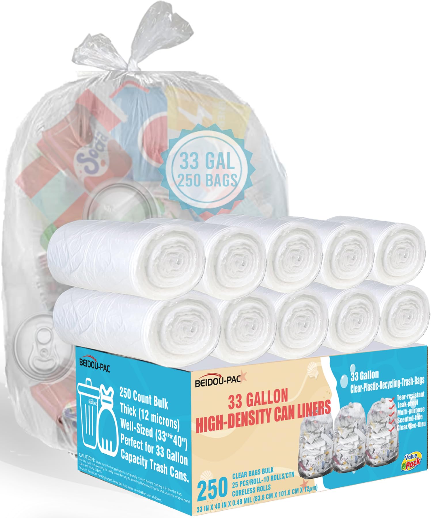 33 Gallon Trash Bags (250 Count)