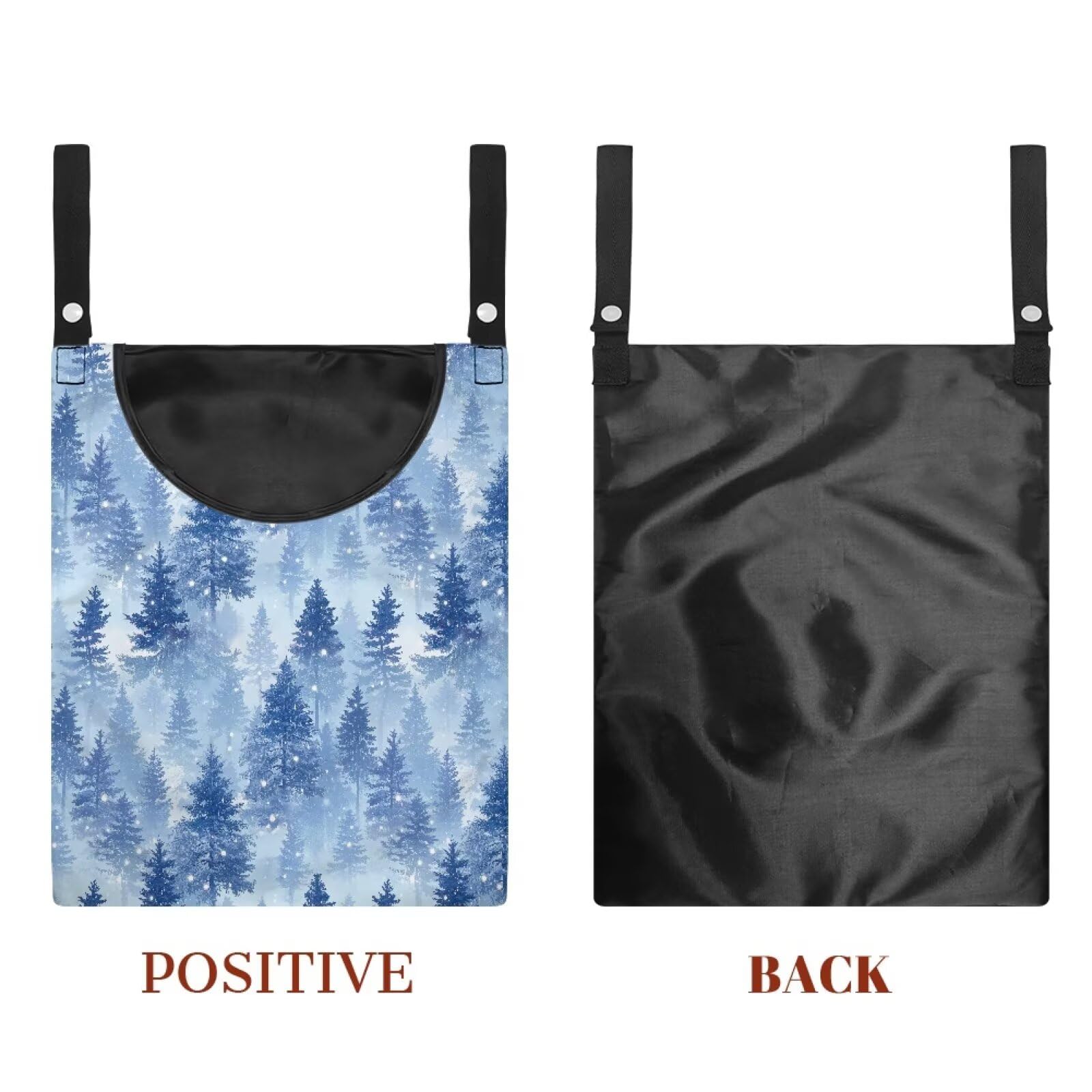 Winter Pine Forest Laundry Clothespin Bag Holds 100 Medium