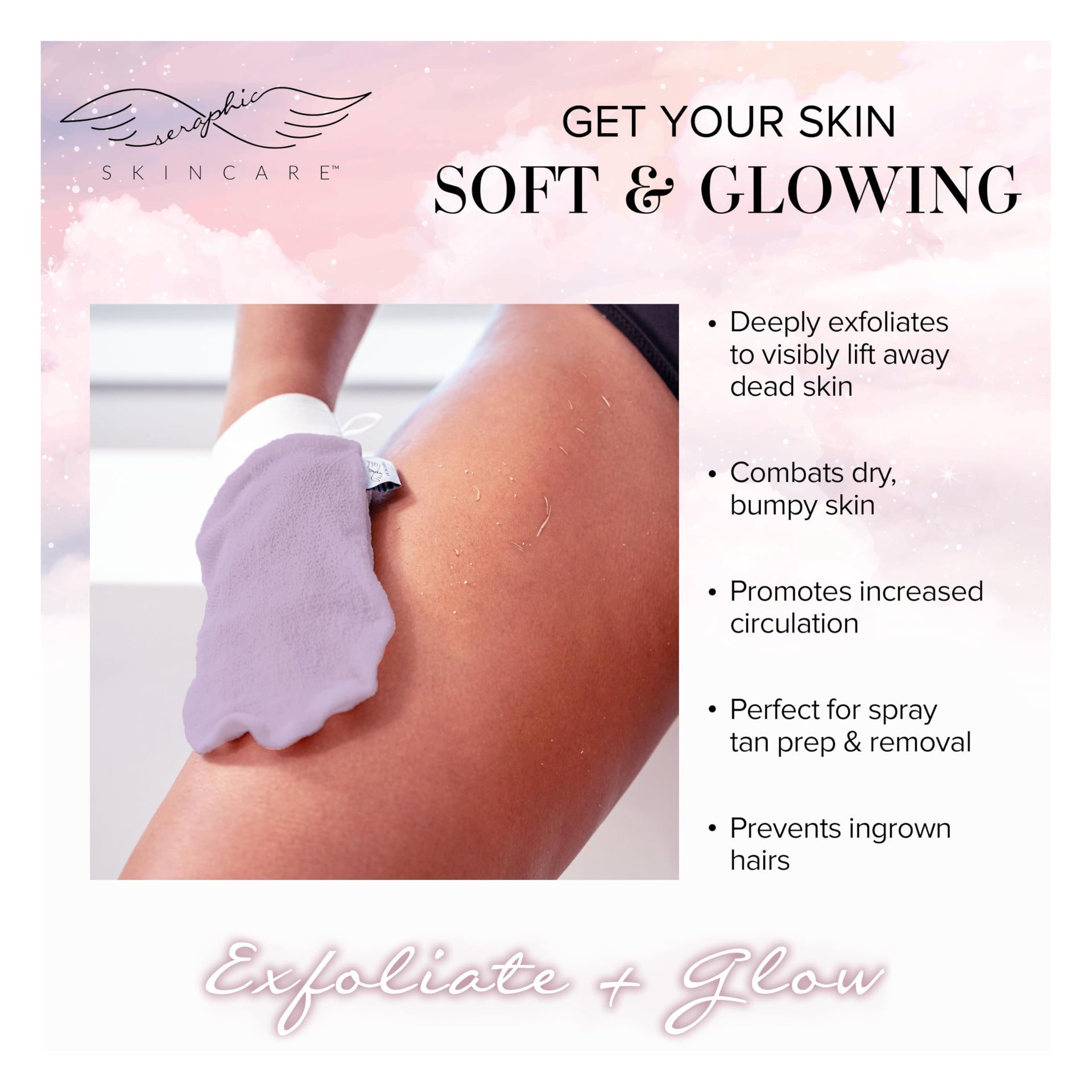 Lavender Premium Body Exfoliating Mitt 1pc