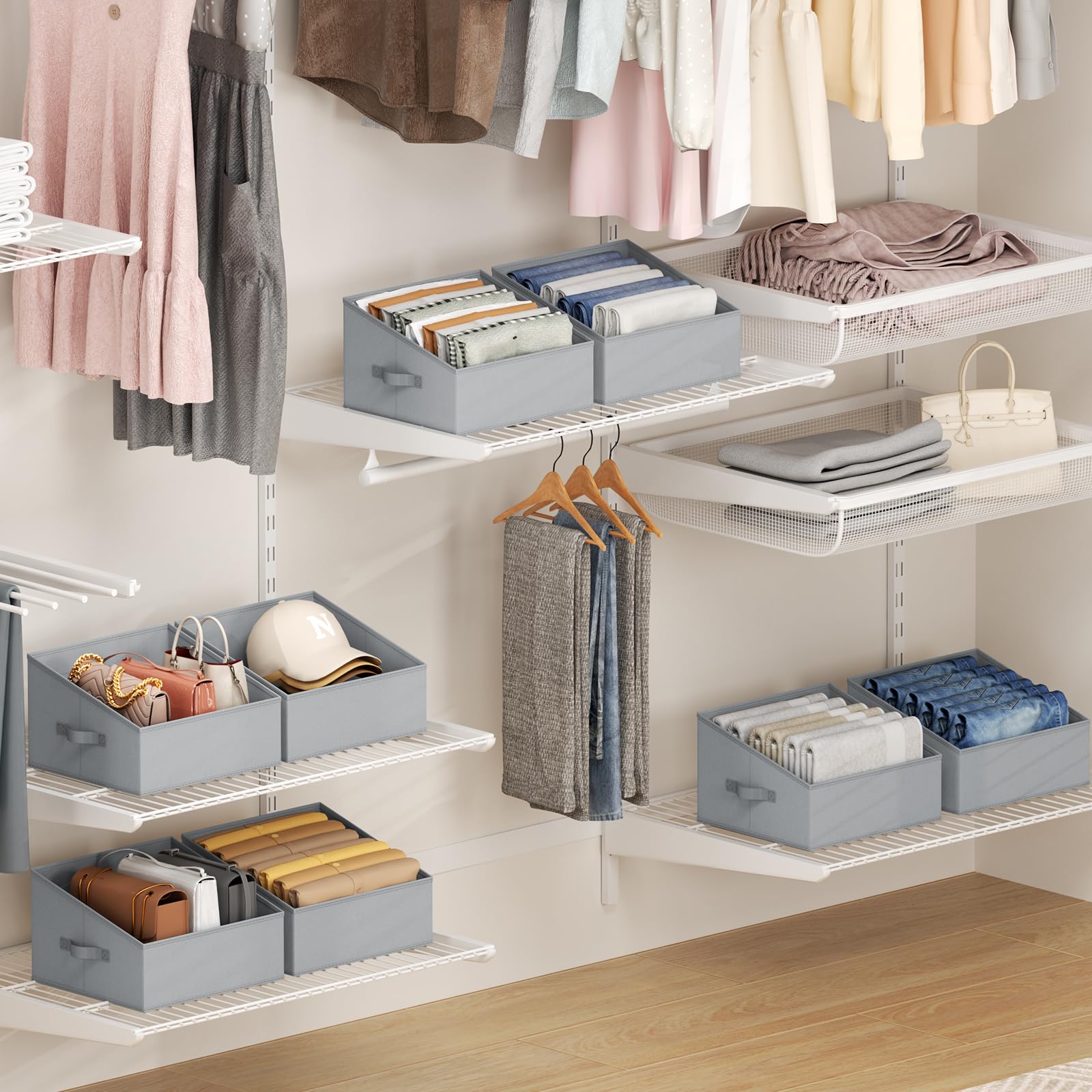 Closet Storage Bins 8 Pack (8 Count)