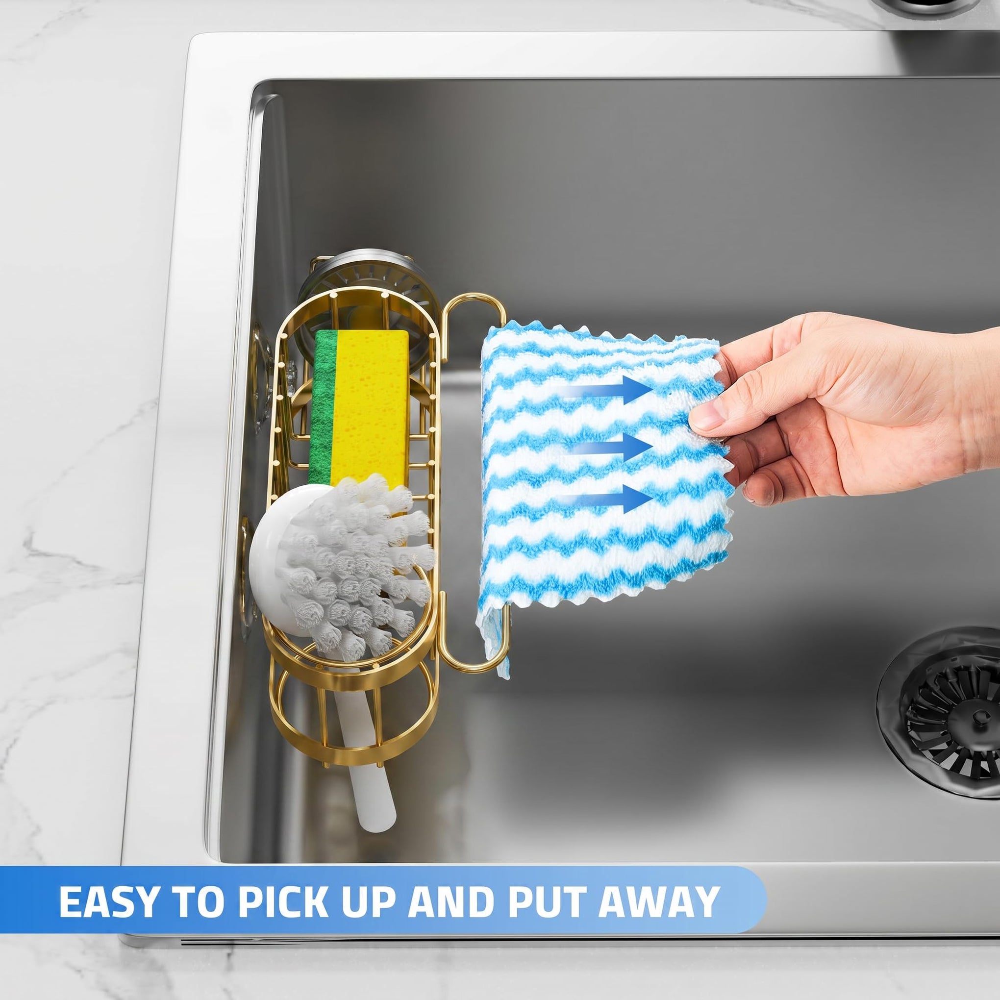 Kitchen Sink Caddy Sponge Holder in The Sink
