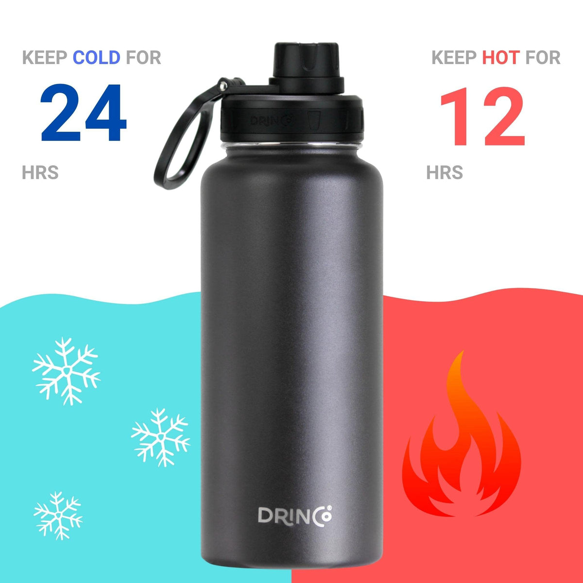 Stainless Steel Water Bottle Spout Lid Vacuum Insulated Double Wall Water Bottle Wide Mouth
