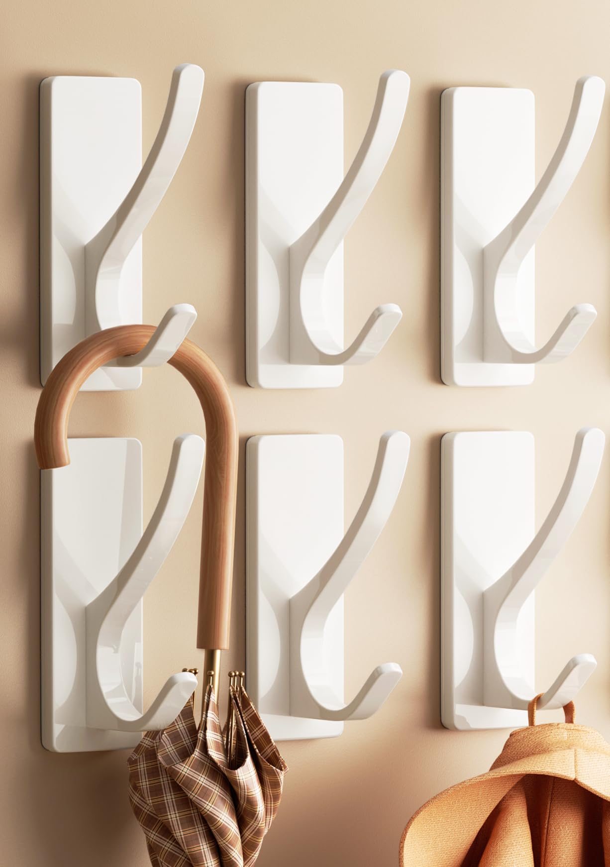 White Self Adhesive Hook (6 Count)