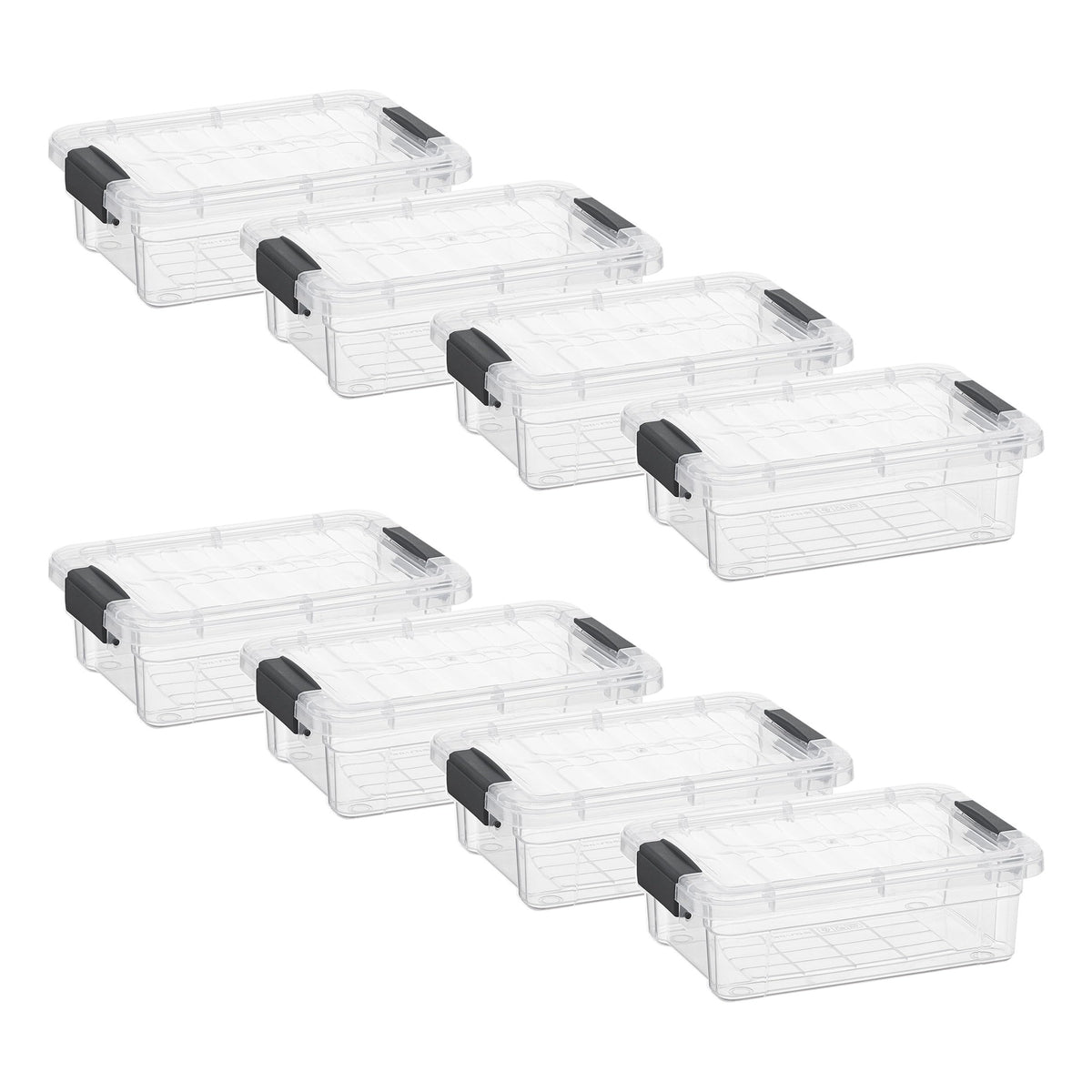 Clear Storage Boxes with Lids (8 Count)