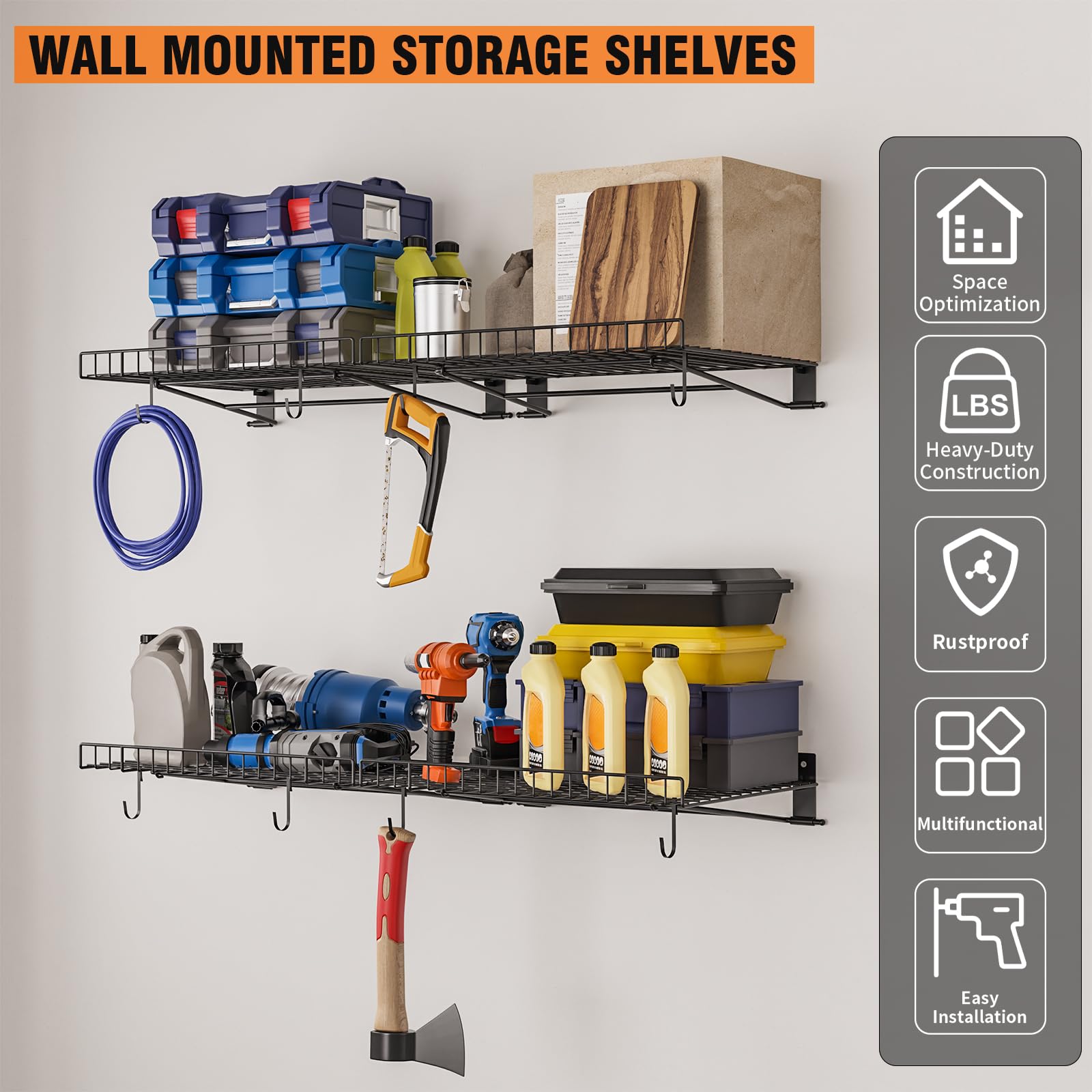 6 Pack Foldable Wall Shelf (6 Count)