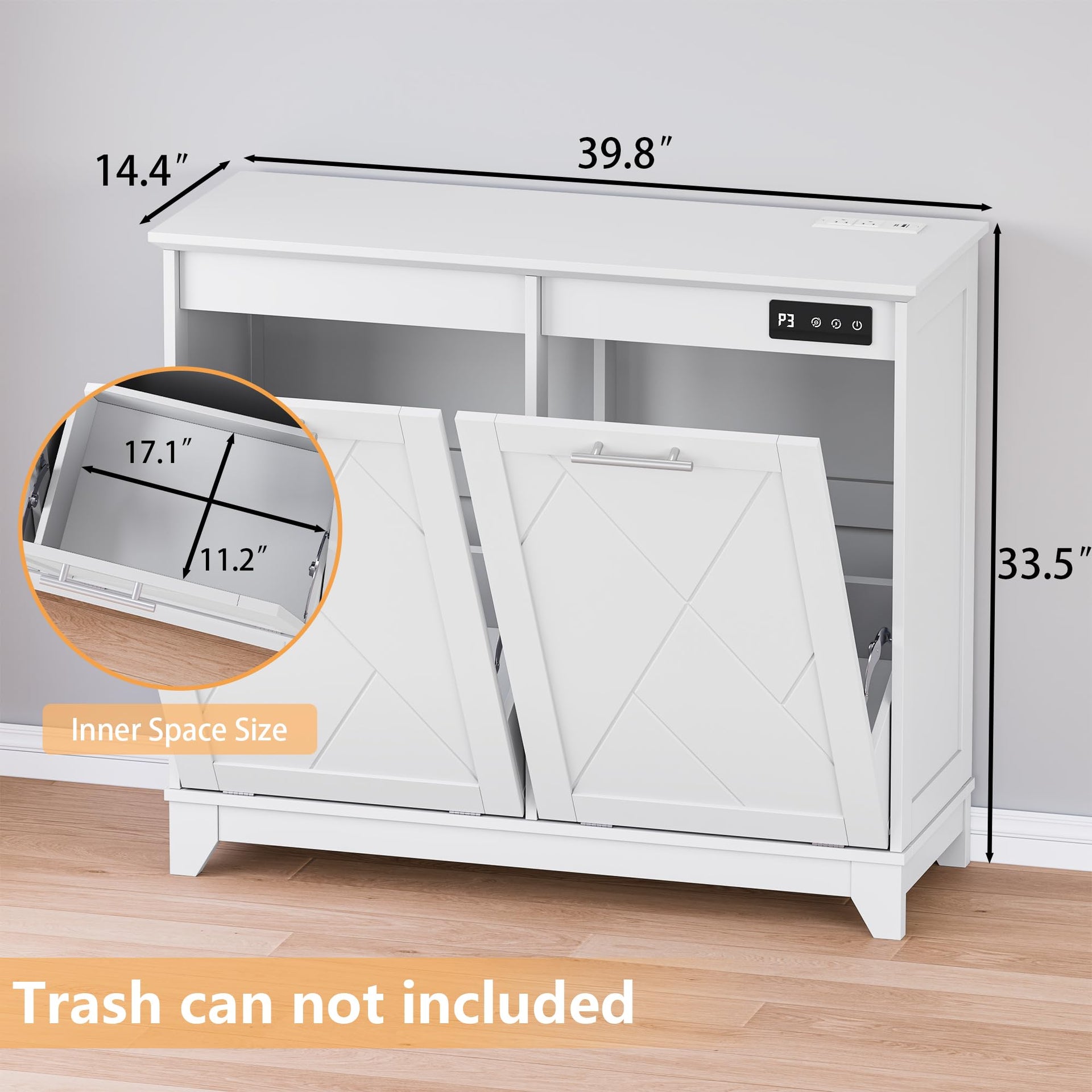 Tilt Out Trash Can Cabinet for 2 Bins