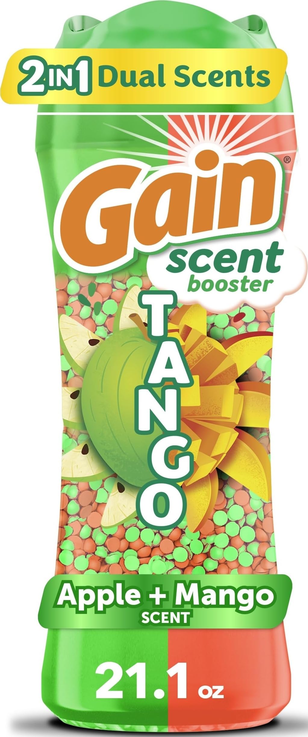 Tango 2-in-1 Laundry Scent Booster Beads, Apple and Mango Scent, 21.1 OZ, Laundry Beads with Dual Scents Plus All Day Freshness (21.1 Ounce)