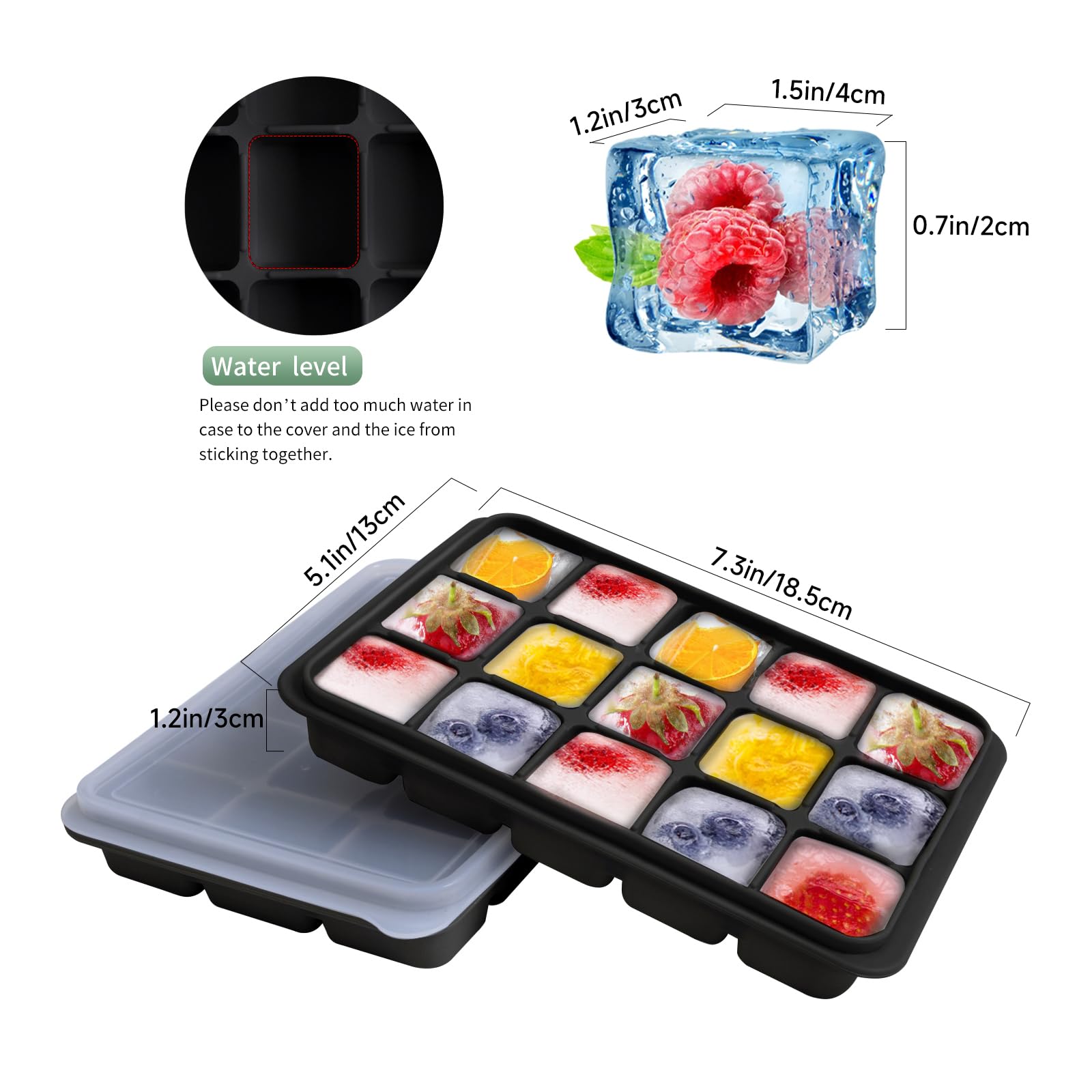 Ice Cube Trays Set of 2 (9.76 Ounce)
