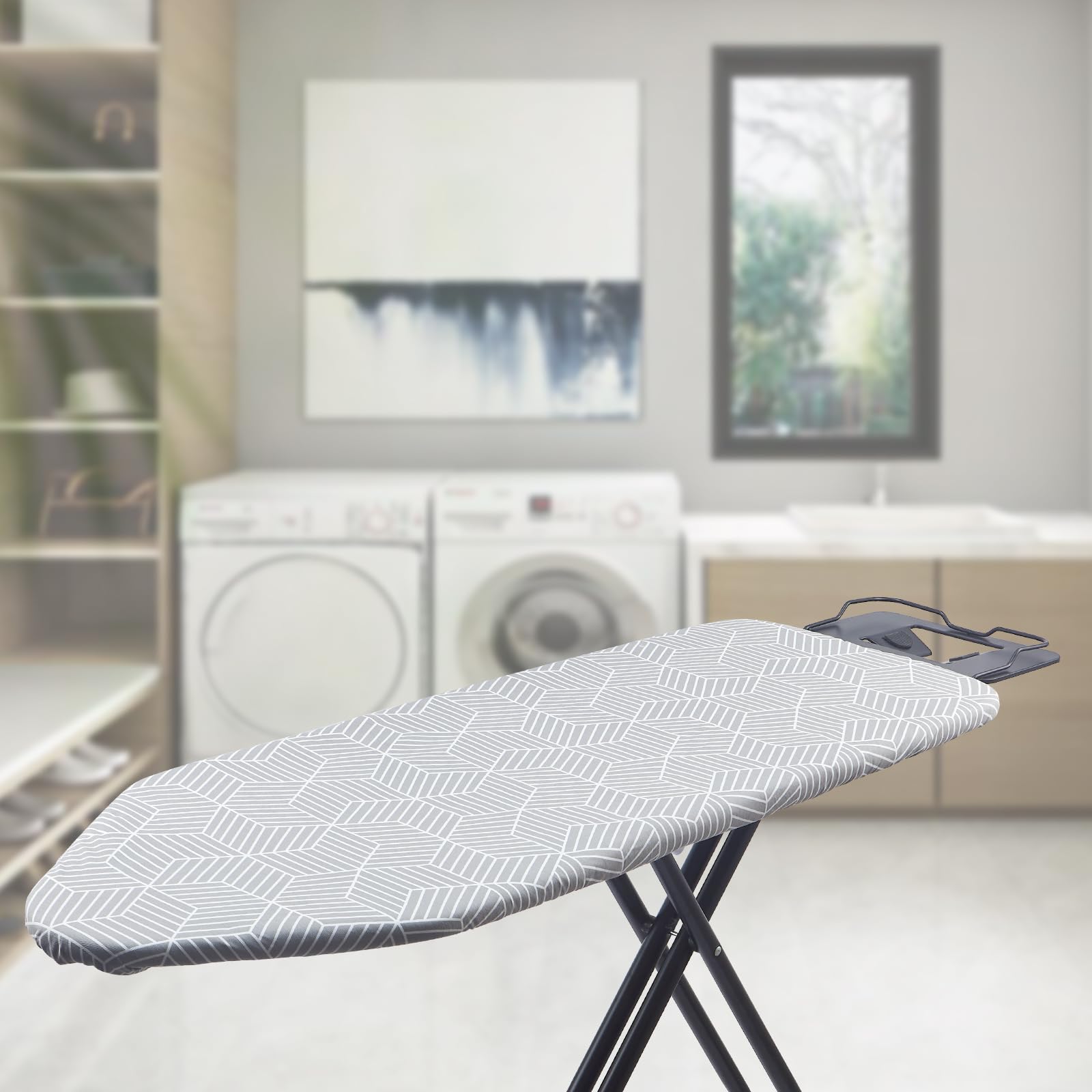 Extra Wide Ironing Board Cover and Pad 18 x 54 inch Heat Reflective with Hook and Loop Fasteners