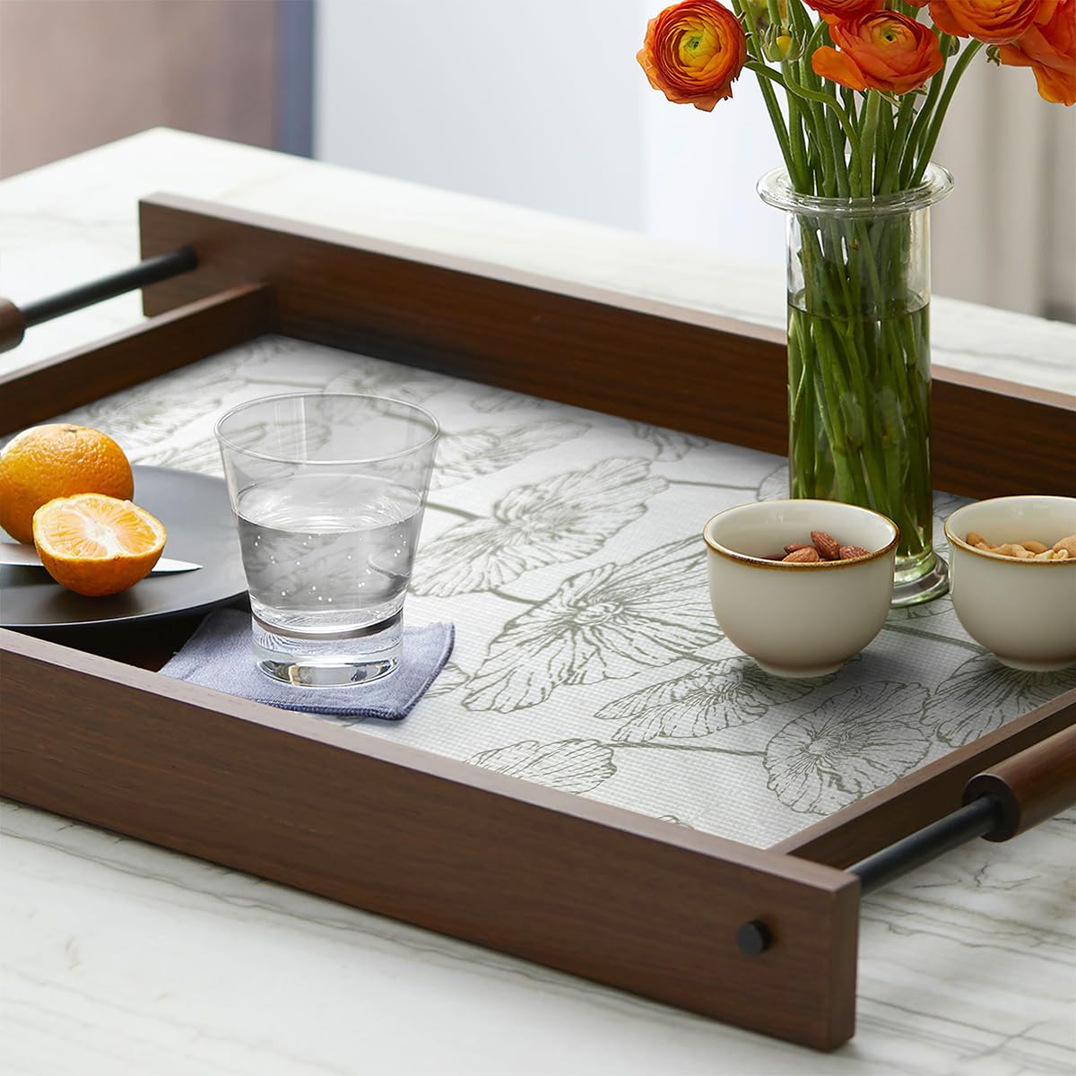 Lotus Shelf Liner for Cabinets Kitchen Drawer Liners 23.6in x 10ft