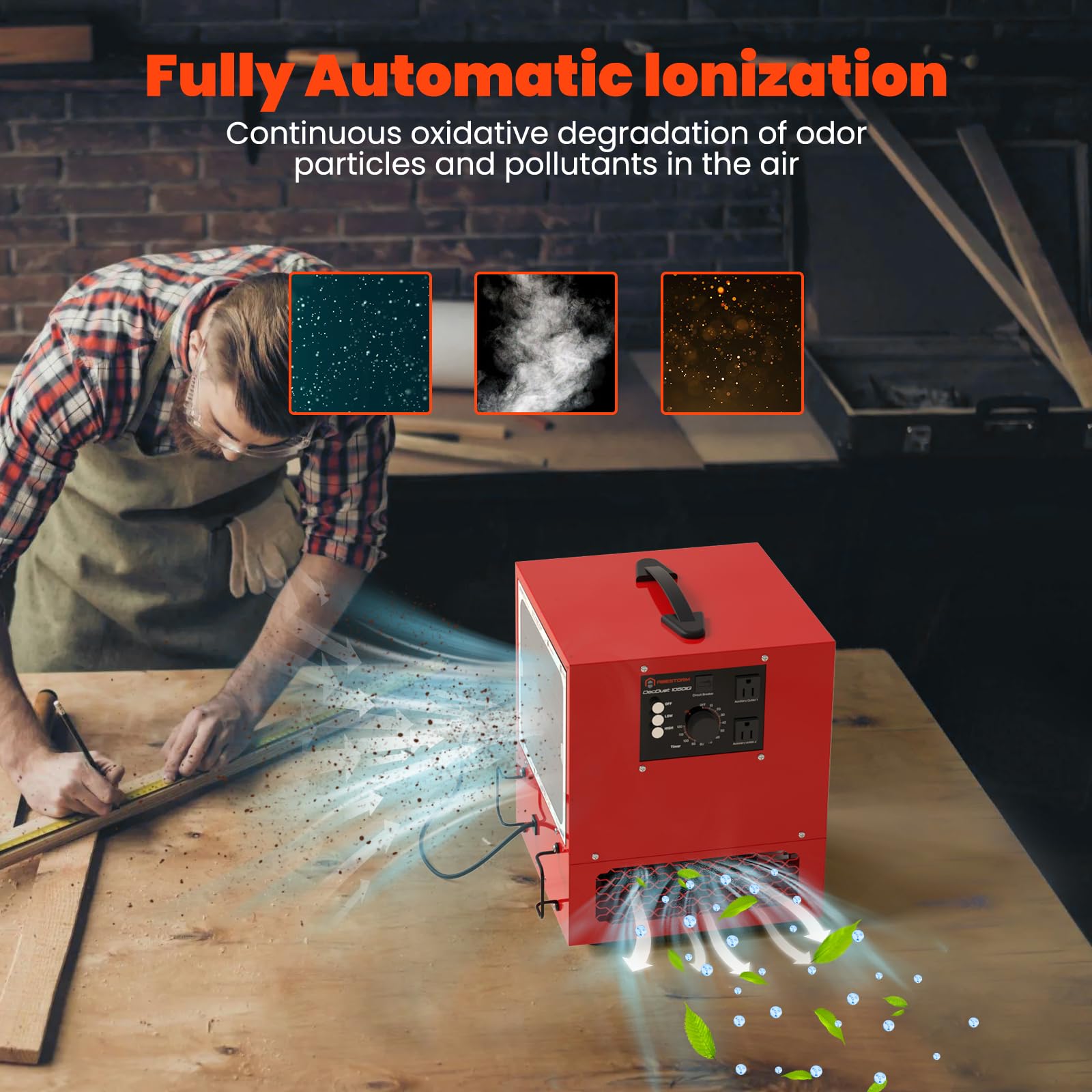 Tabletop Dust Collector with Ionizer for Woodworking Shops