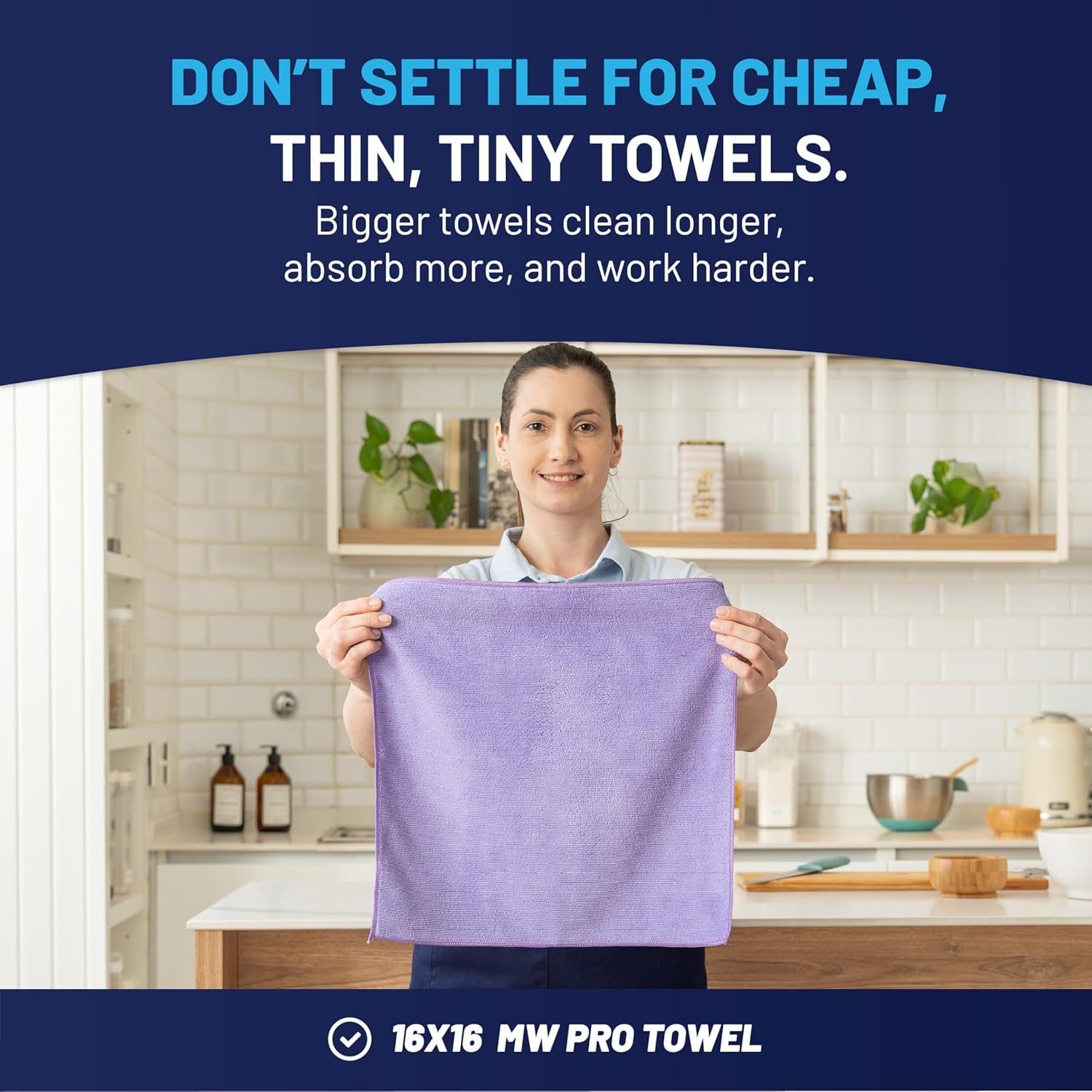 MW PRO Microfiber Cleaning Cloths Purple (12 Count)