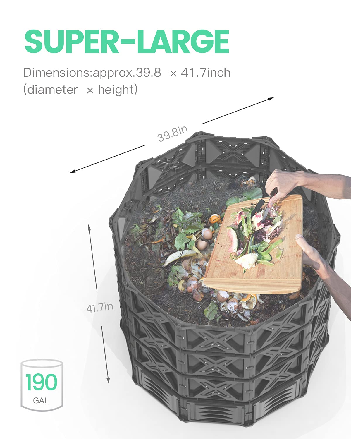 190 Gallon Large Outdoor Compost Bin