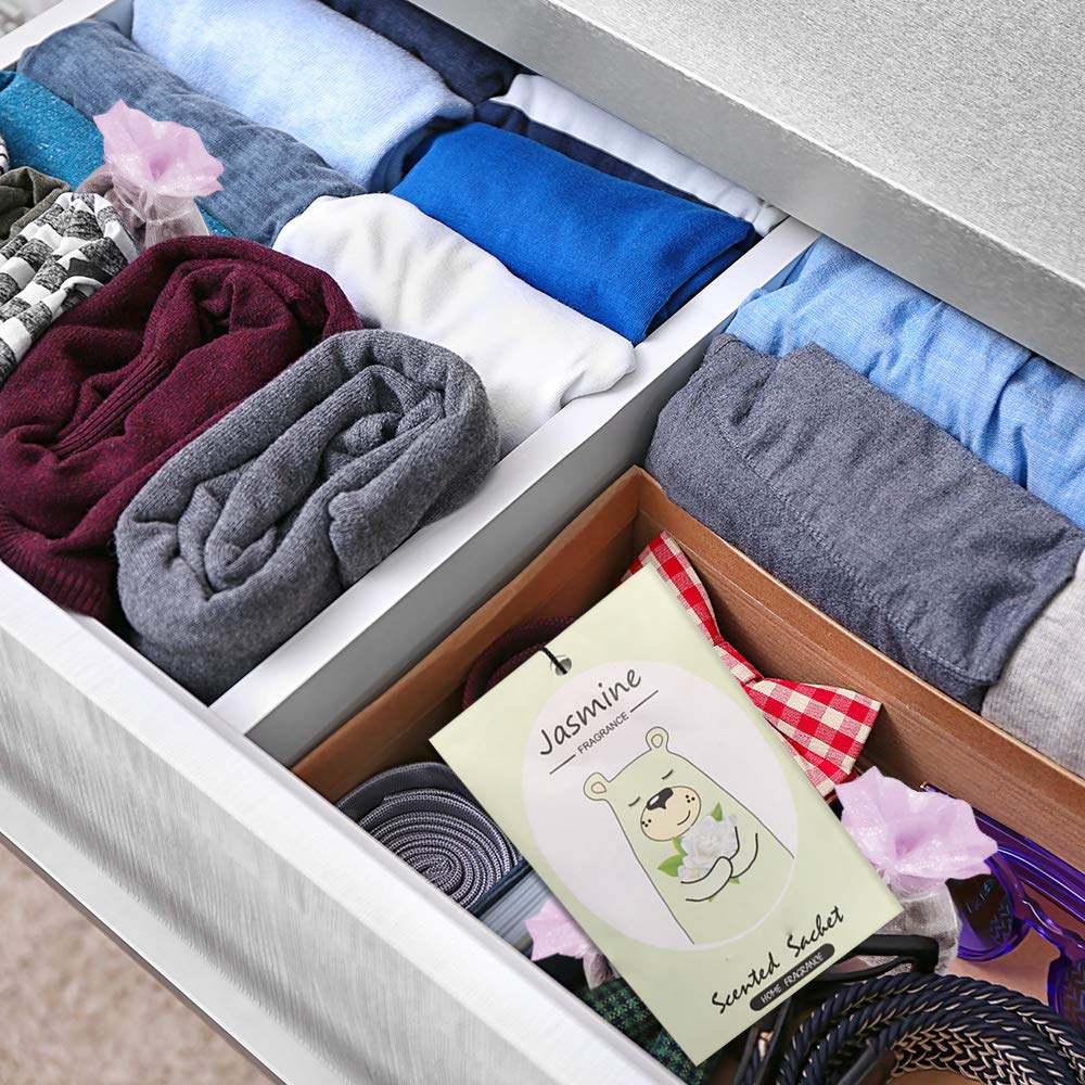 14 Packs Jasmine Scented Sachets Bag for Drawer and Closet Gift Home Fragrance Odor Eliminator (14 Count)