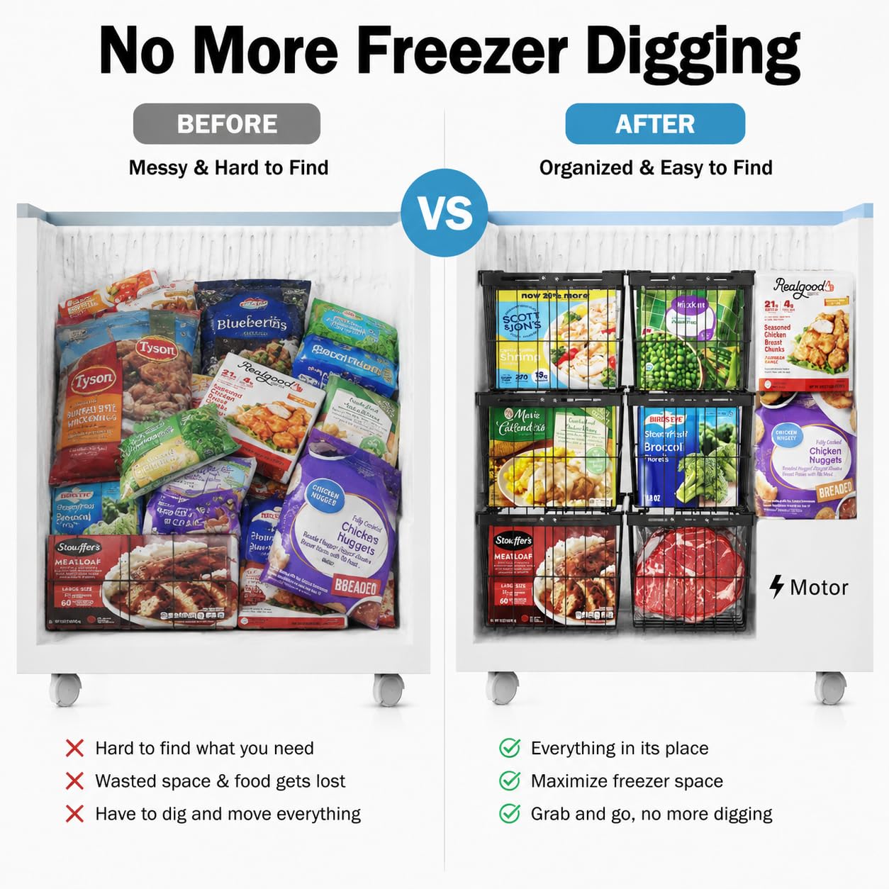 Freezer Organizer Bins (3 Count)