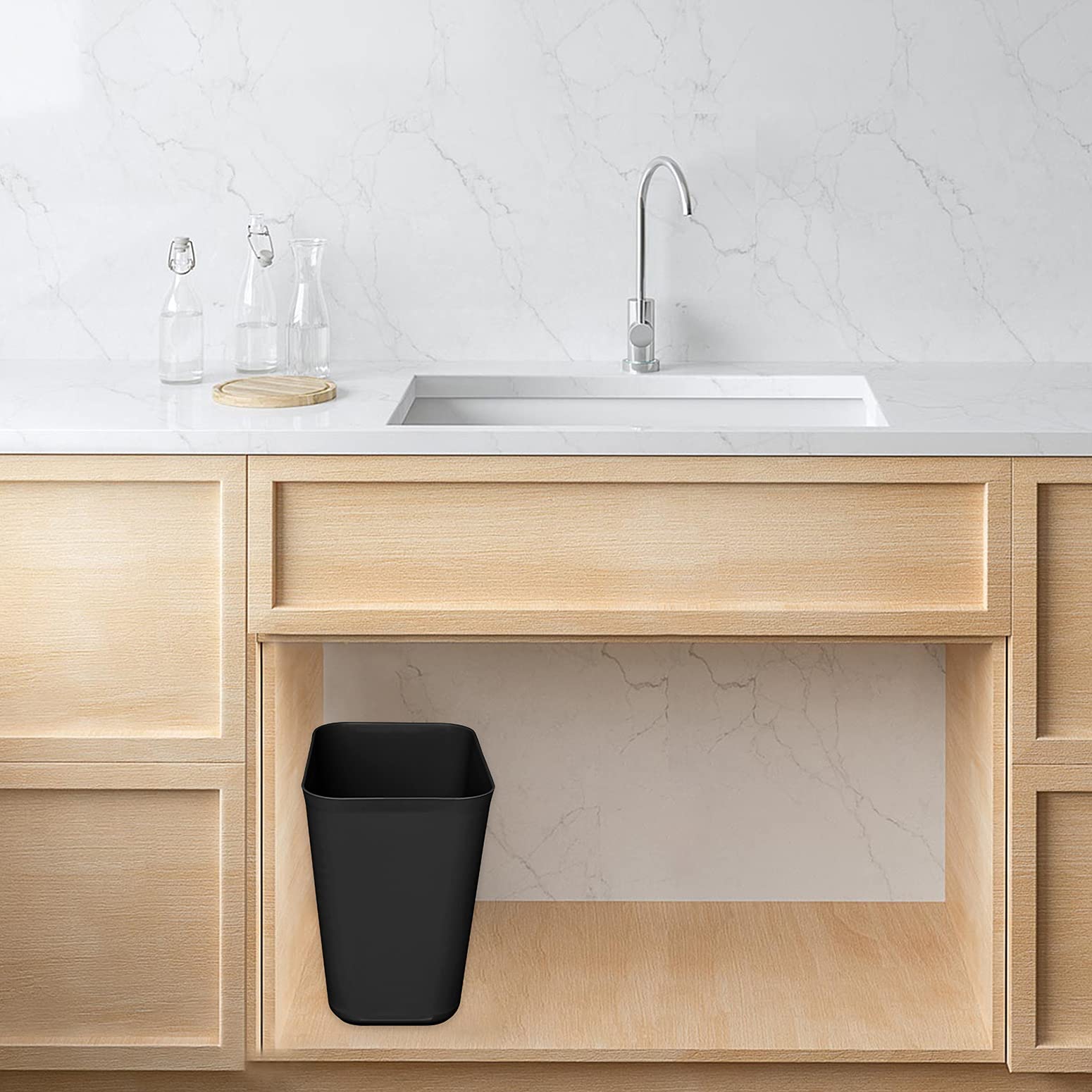 3 Gallons Efficient Trash Can Wastebasket (2 Count)