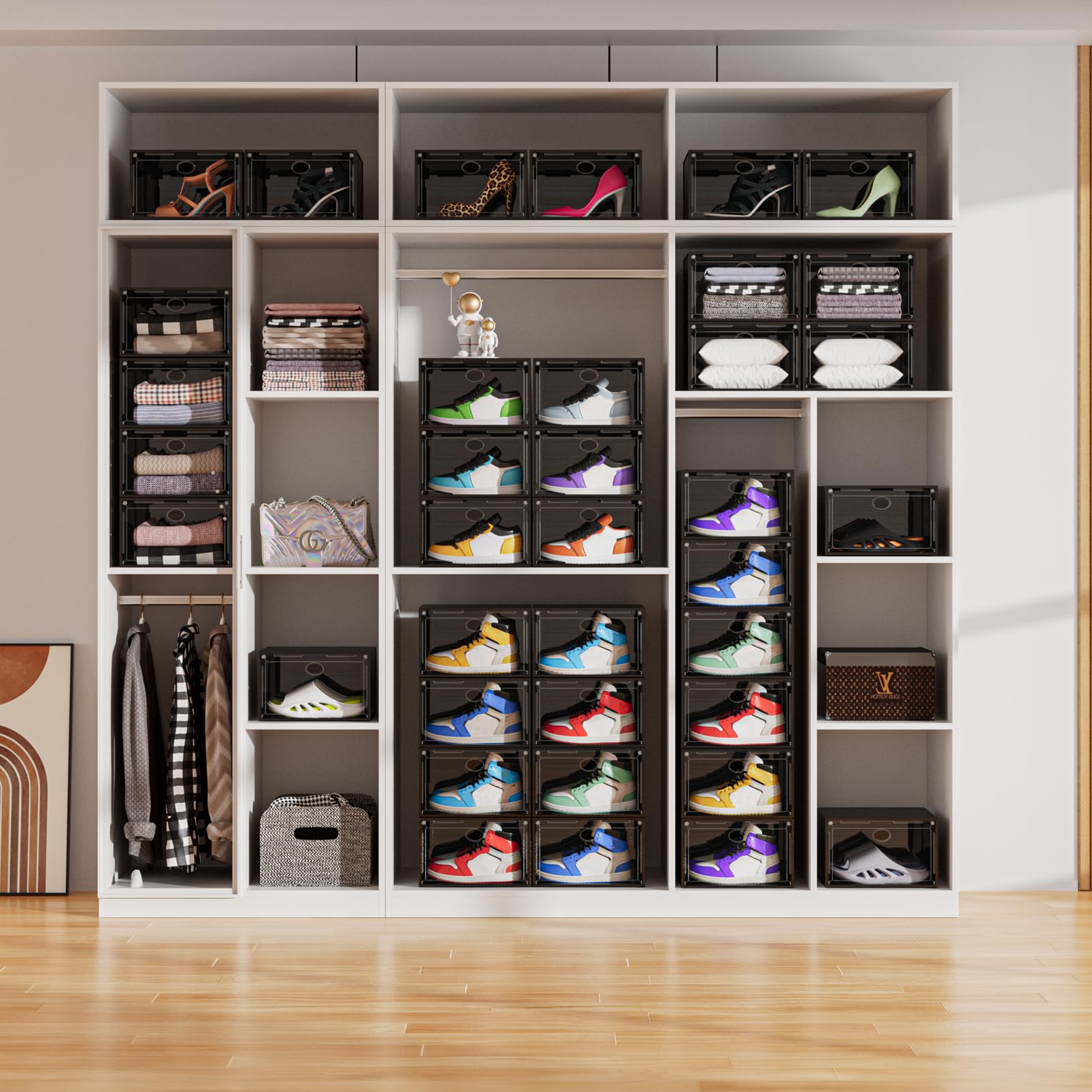 Large Clear Plastic Stackable Shoe Boxes 8 (8 Count)